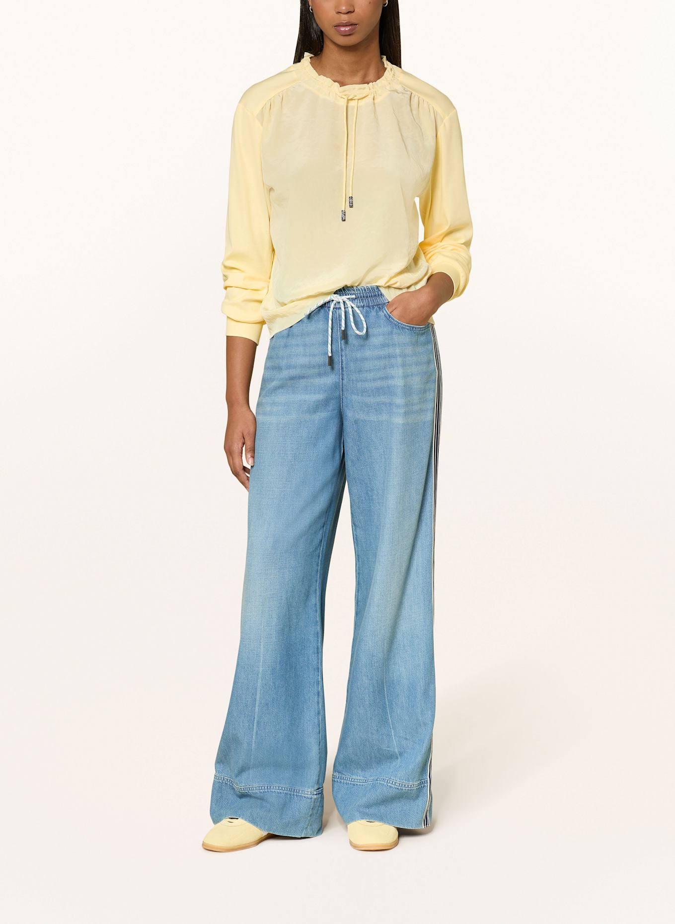 MARC CAIN Blusenshirt im Materialmix: 407 flan