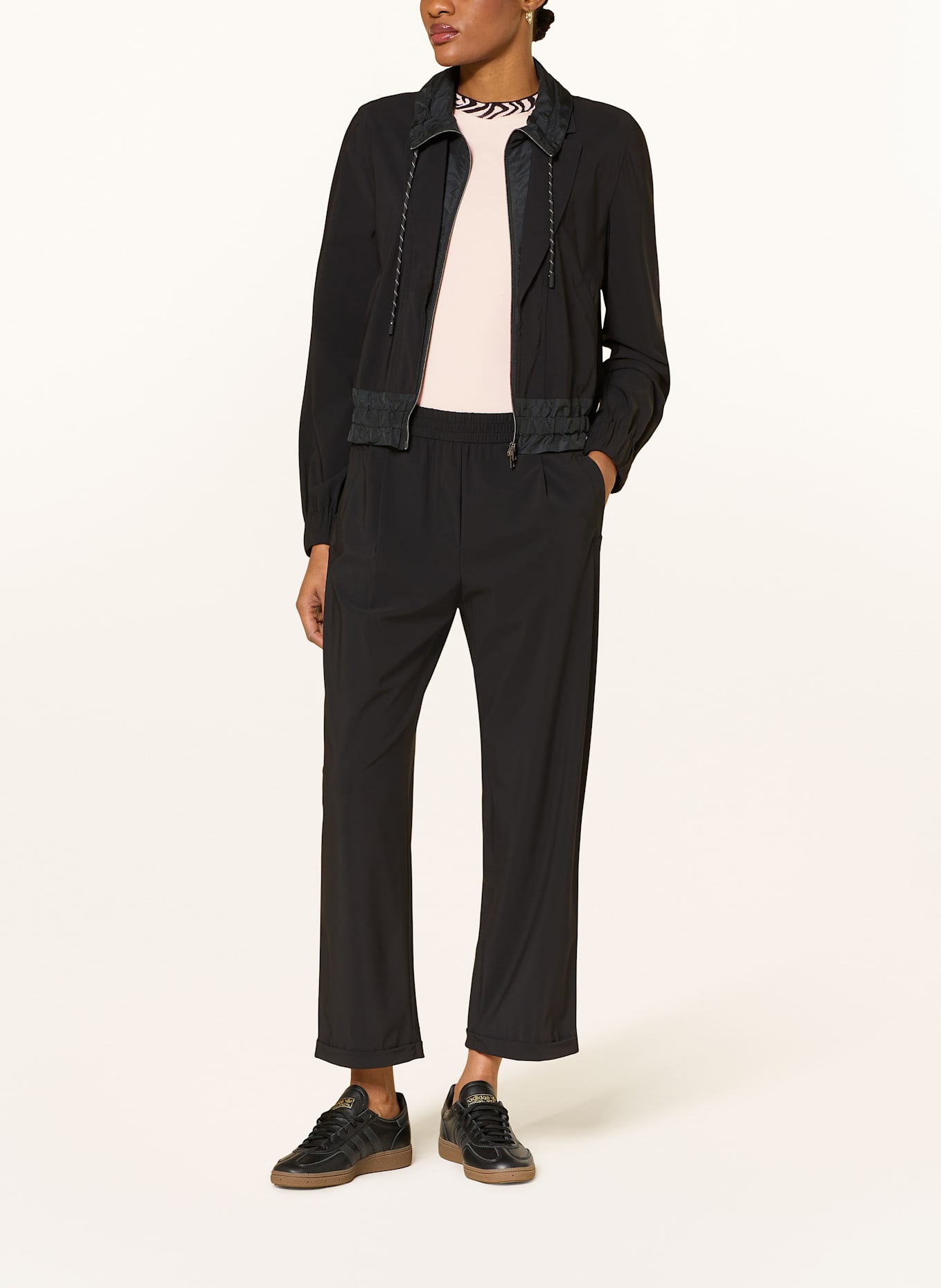 MARC CAIN 7/8-Hose mit Galonstreifen: 900 BLACK