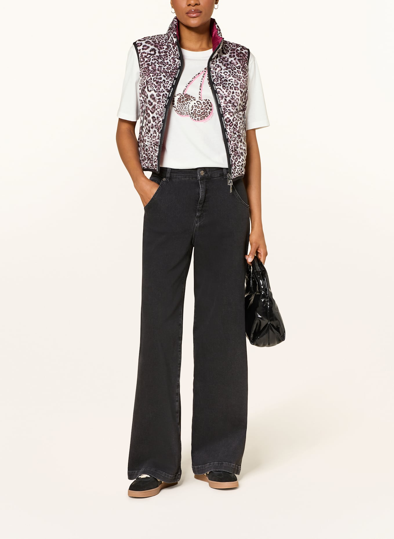 MARC CAIN Wide Leg Jeans WARRI: SCHWARZ