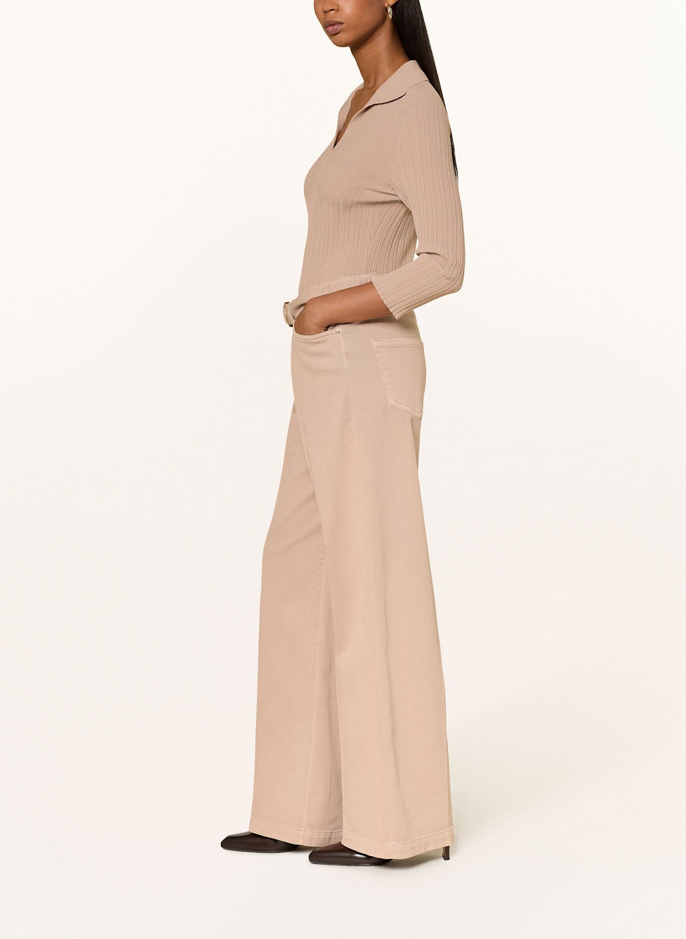 MARC CAIN Wide Leg Jeans WARRI: 619 warm taupe new