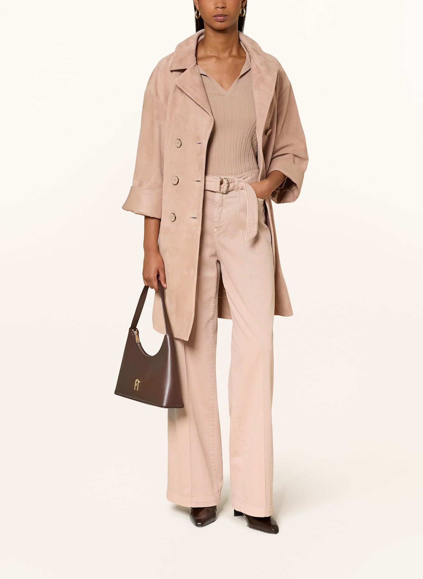 MARC CAIN Ledermantel: 619 warm taupe new