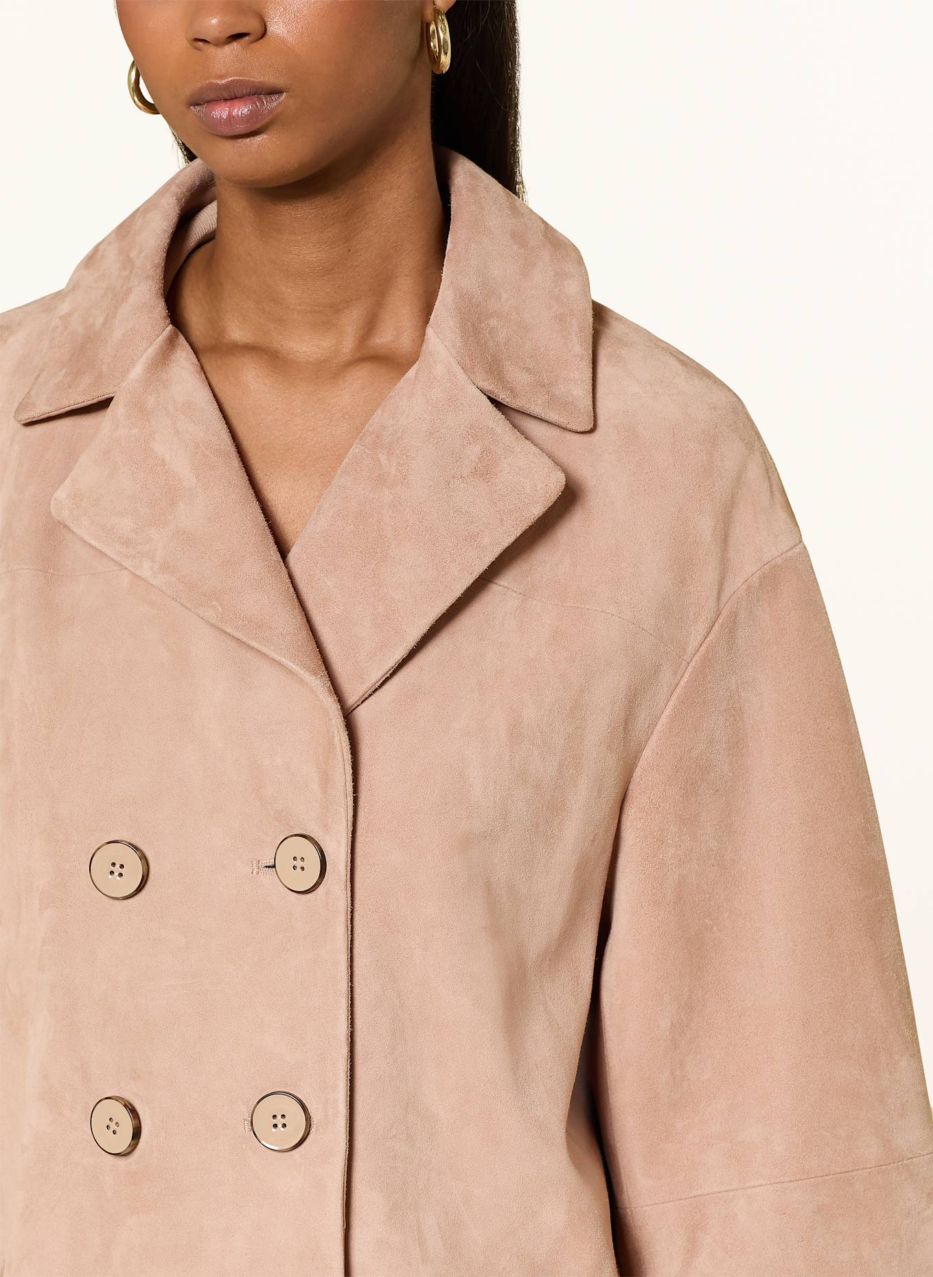 MARC CAIN Ledermantel: 619 warm taupe new