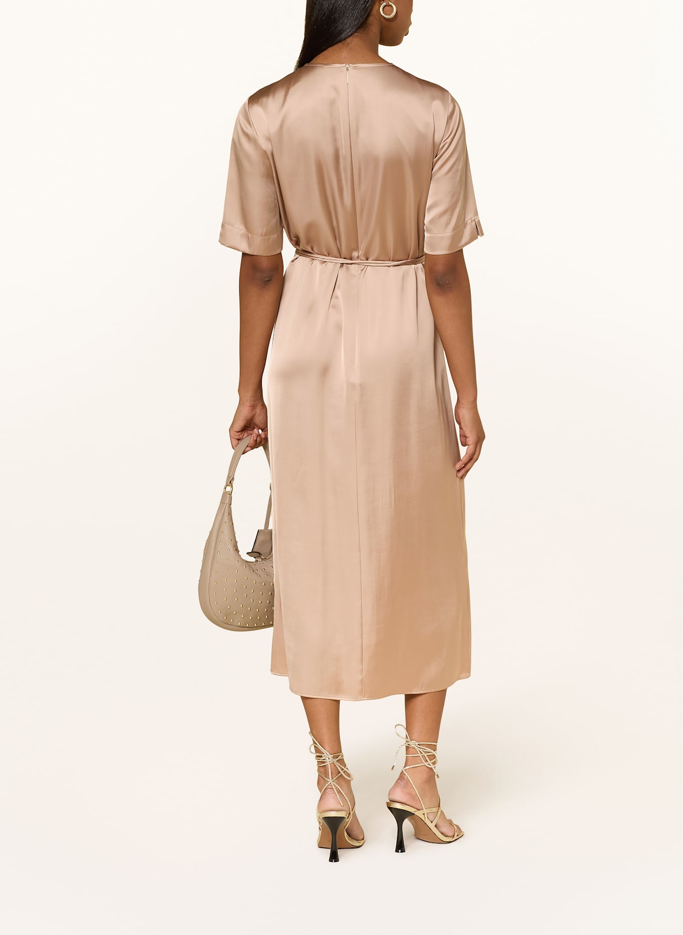 MARC CAIN Satinkleid: 619 warm taupe new