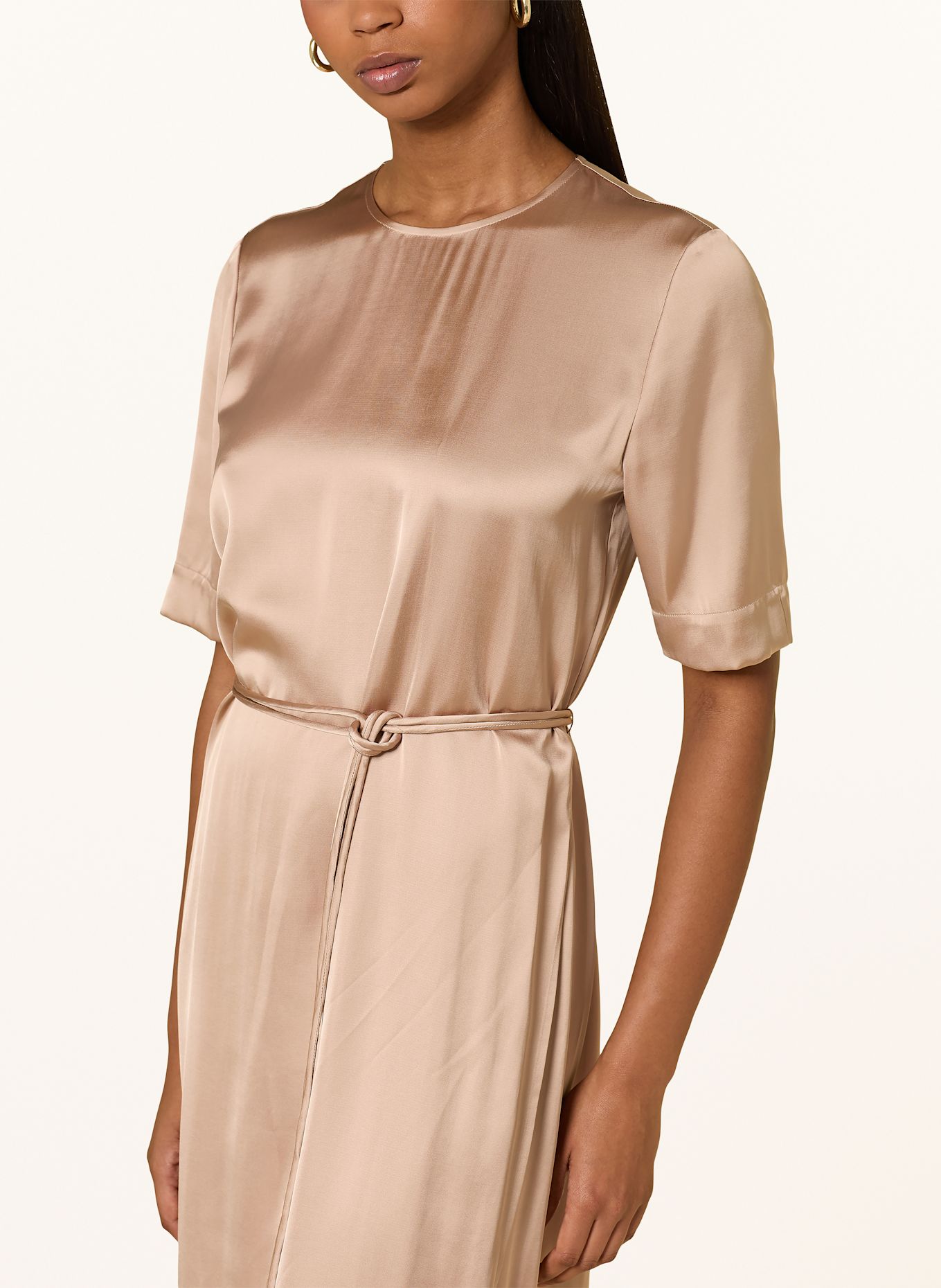 MARC CAIN Satinkleid: 619 warm taupe new