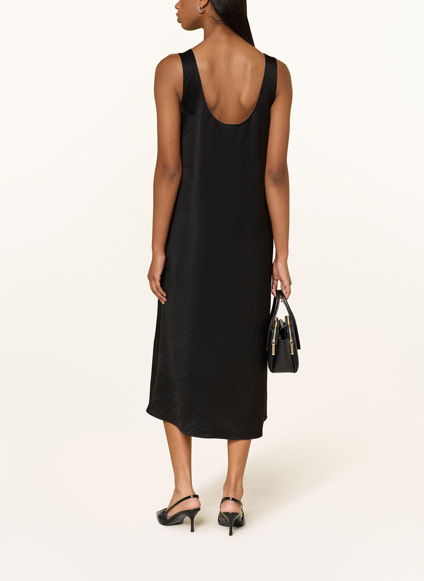 MARC CAIN Satinkleid: SCHWARZ