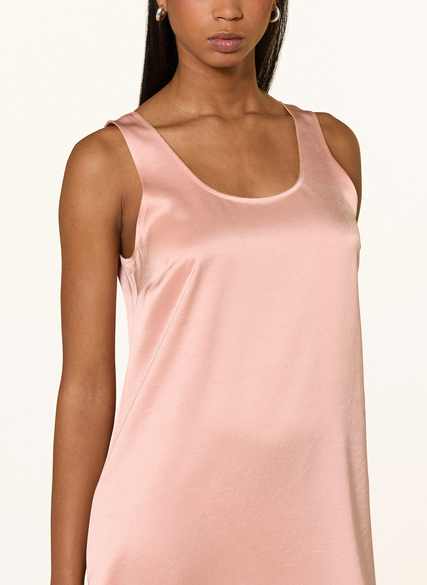 MARC CAIN Satinkleid: 217 peach beige