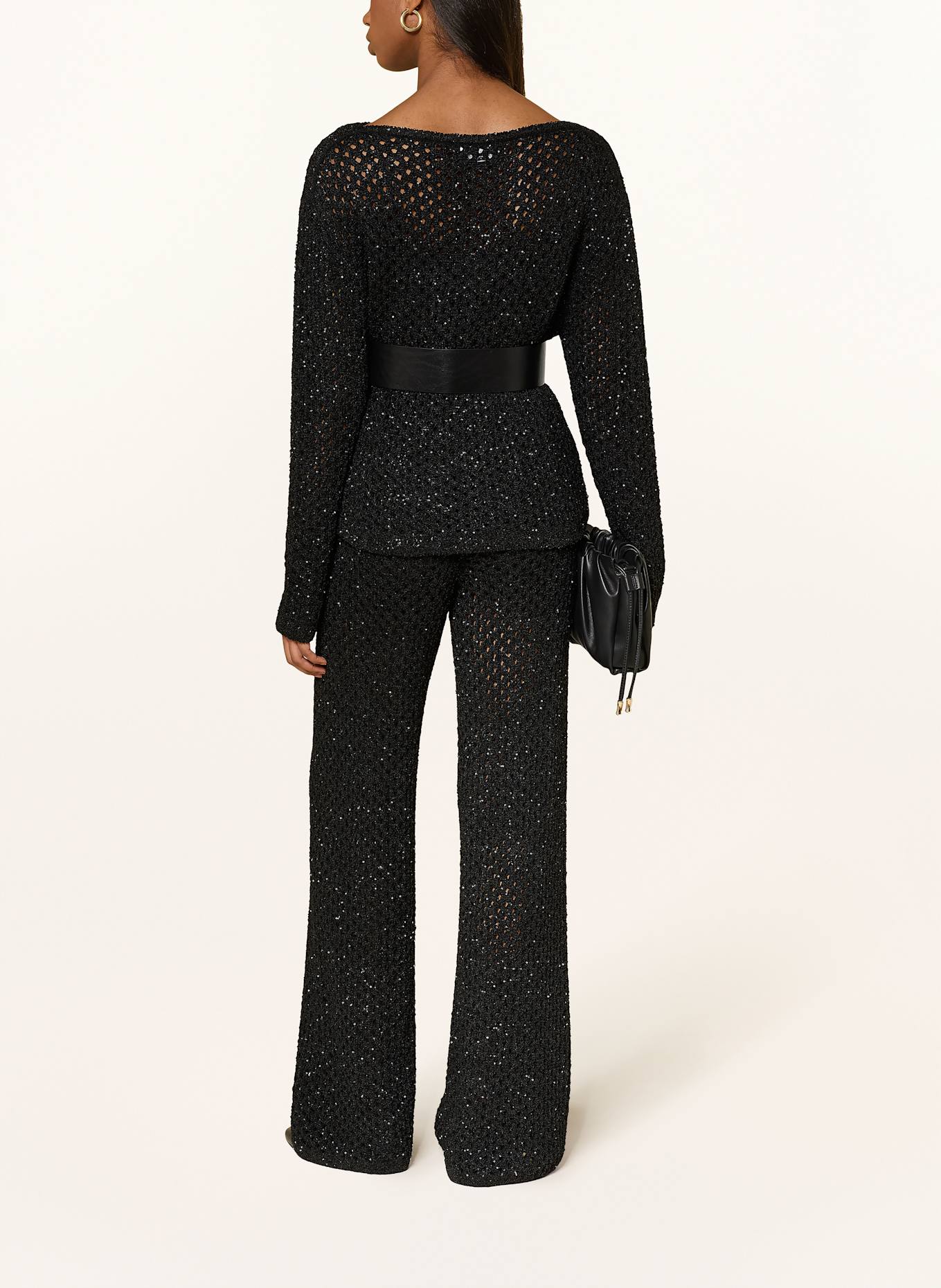 MARC CAIN Strickhose WELKOM mit Pailletten: 900 BLACK