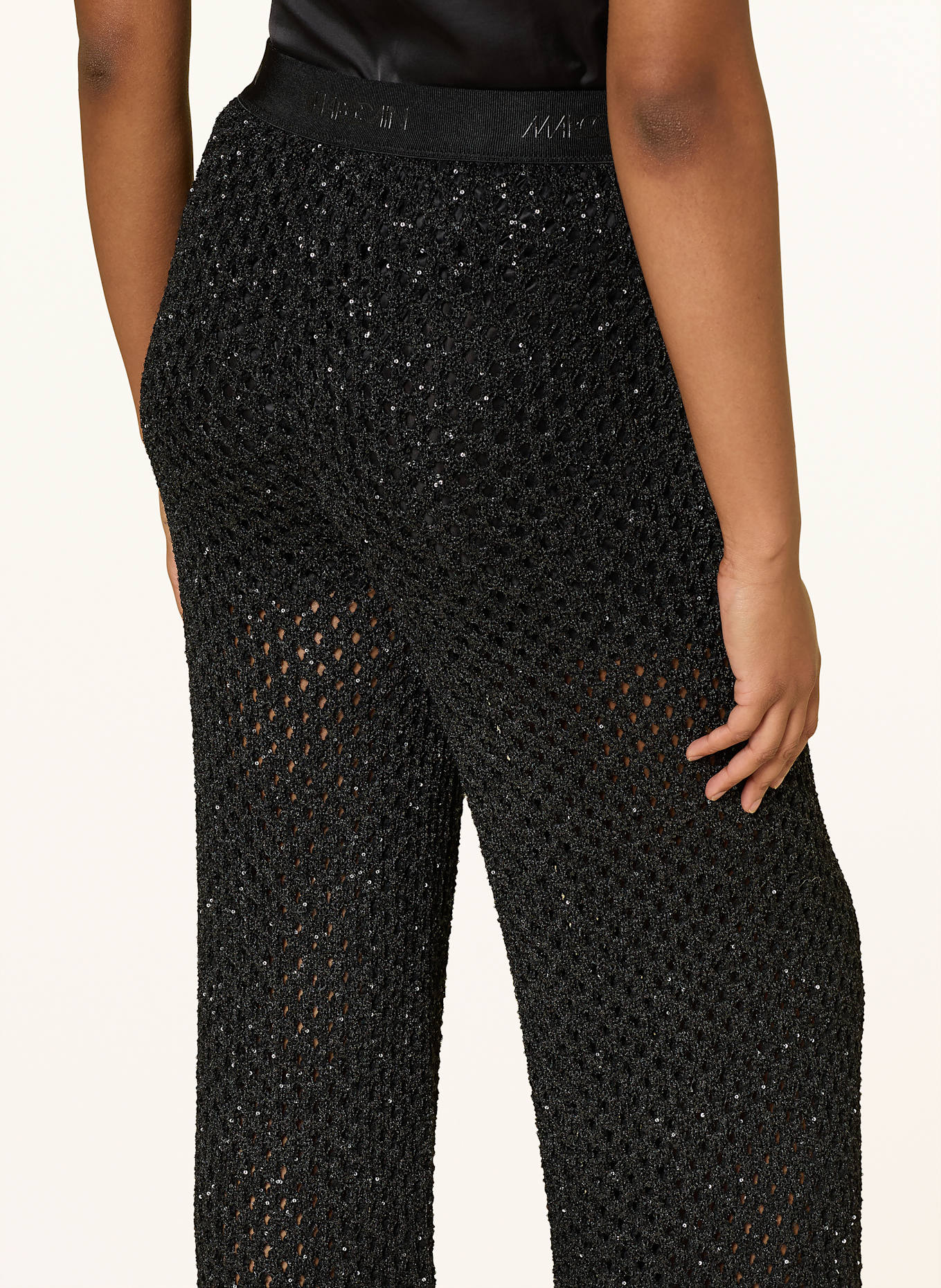 MARC CAIN Strickhose WELKOM mit Pailletten: 900 BLACK