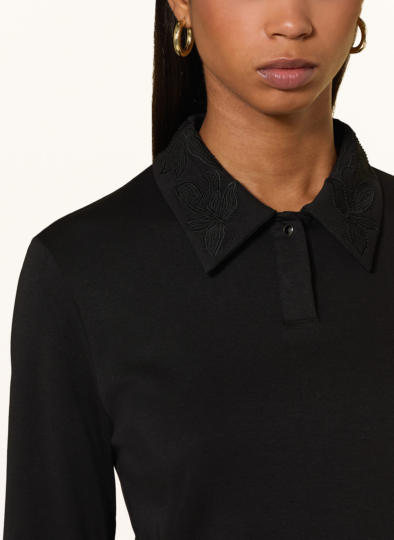 MARC CAIN Žerzejová polokošile: 900 BLACK