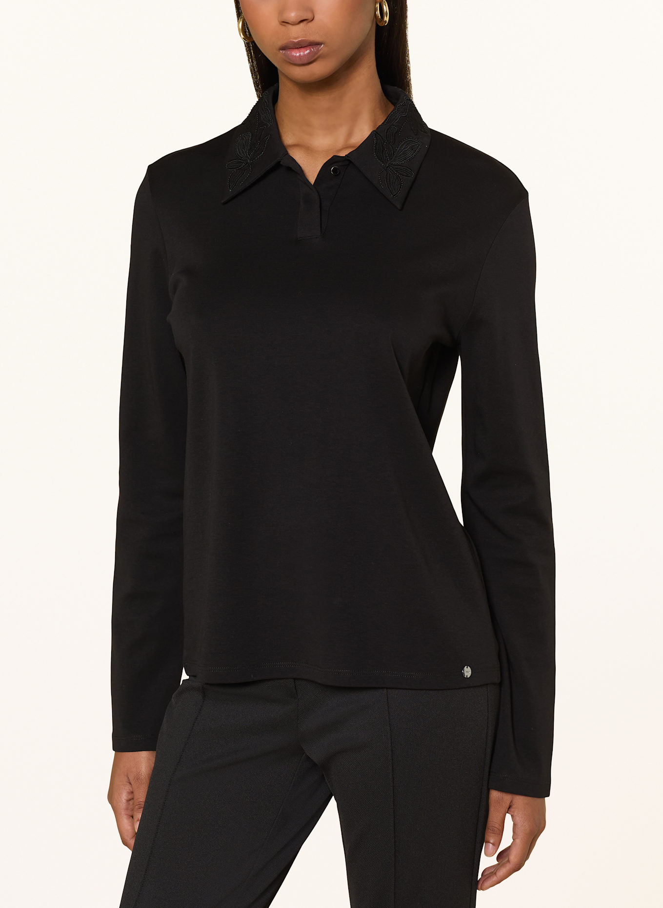 MARC CAIN Žerzejová polokošile: 900 BLACK