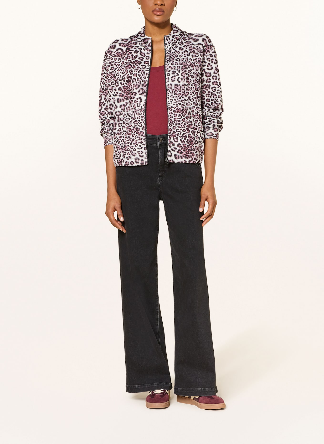 MARC CAIN Bluza rozpinana: KREMOWY / JASNOFIOLETOWY / CZARNY