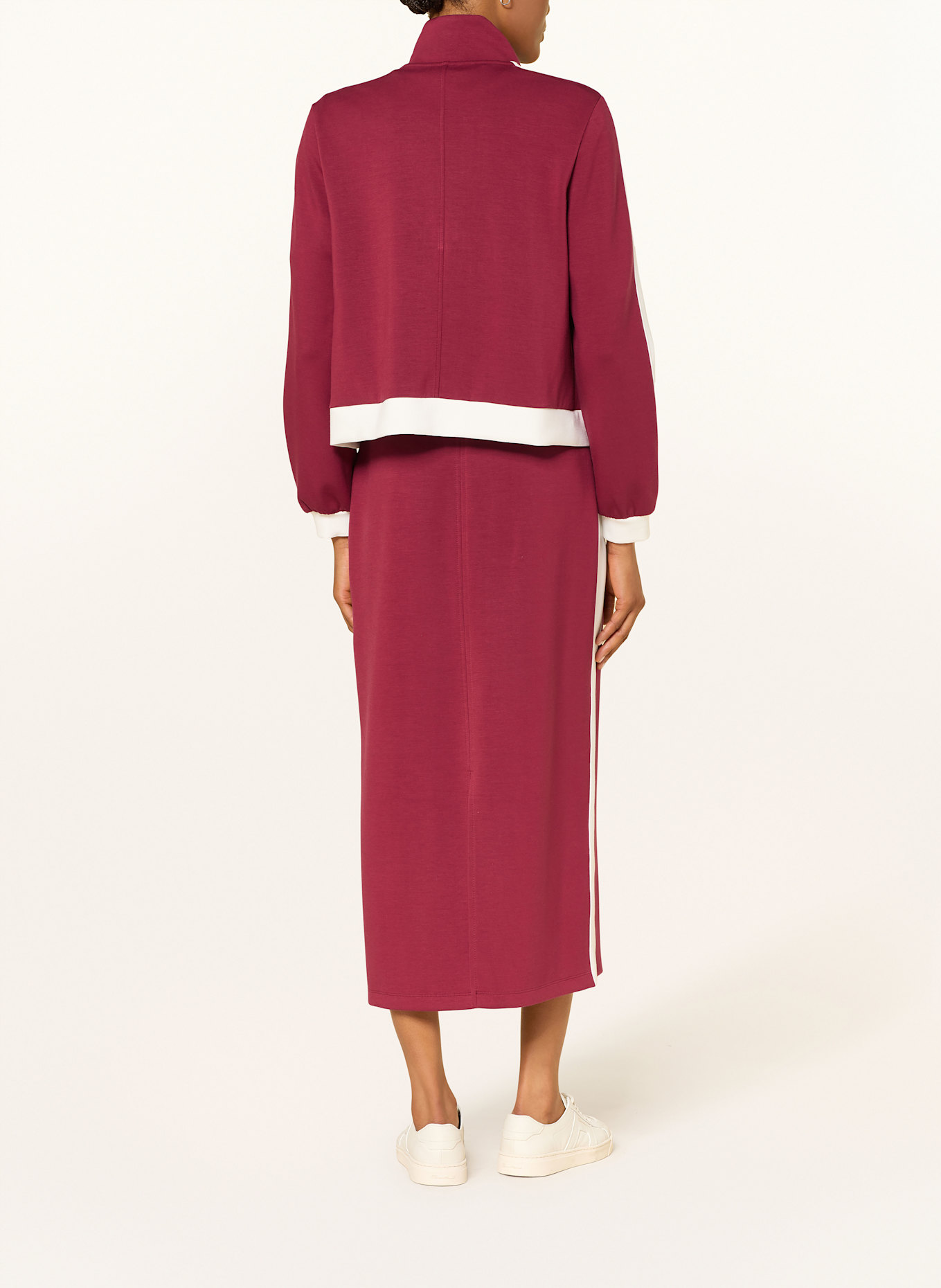 MARC CAIN Bluza rozpinana: CIEMNOCZERWONY / BIAŁY