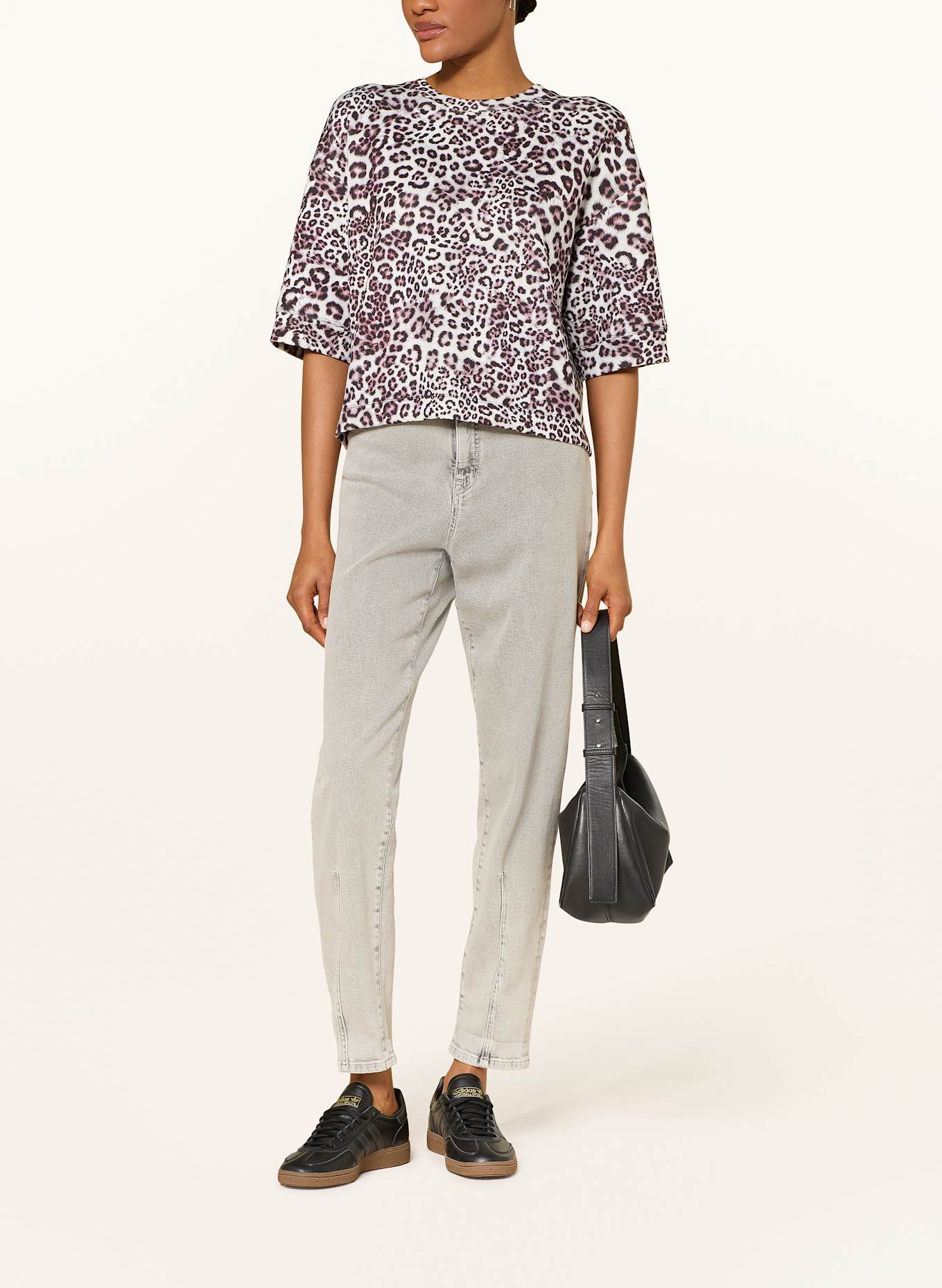 MARC CAIN Oversized-Shirt: CREME / HELLLILA / SCHWARZ