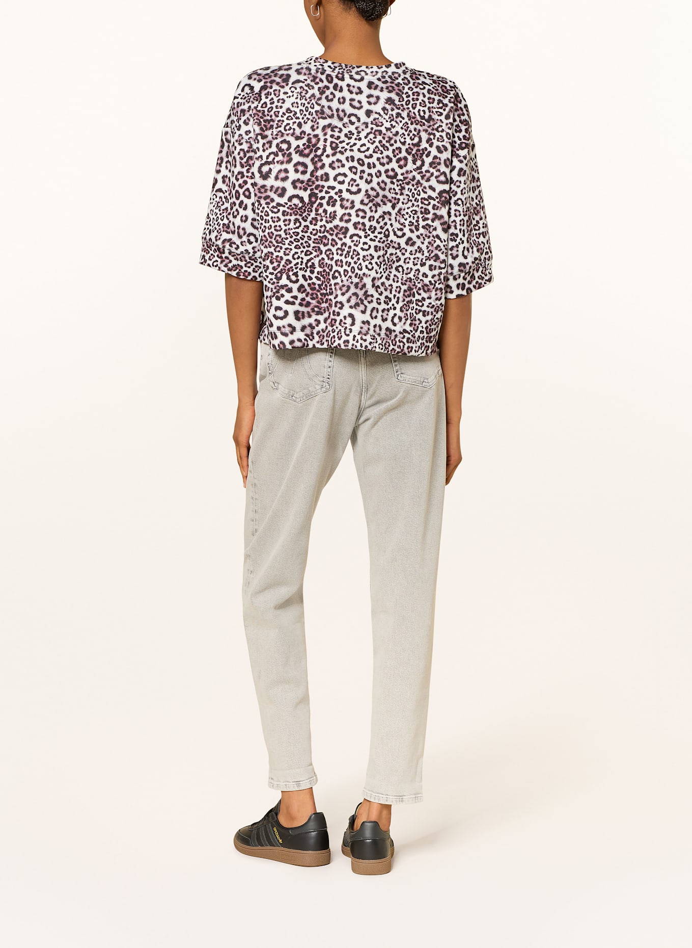 MARC CAIN Oversized-Shirt: CREME / HELLLILA / SCHWARZ