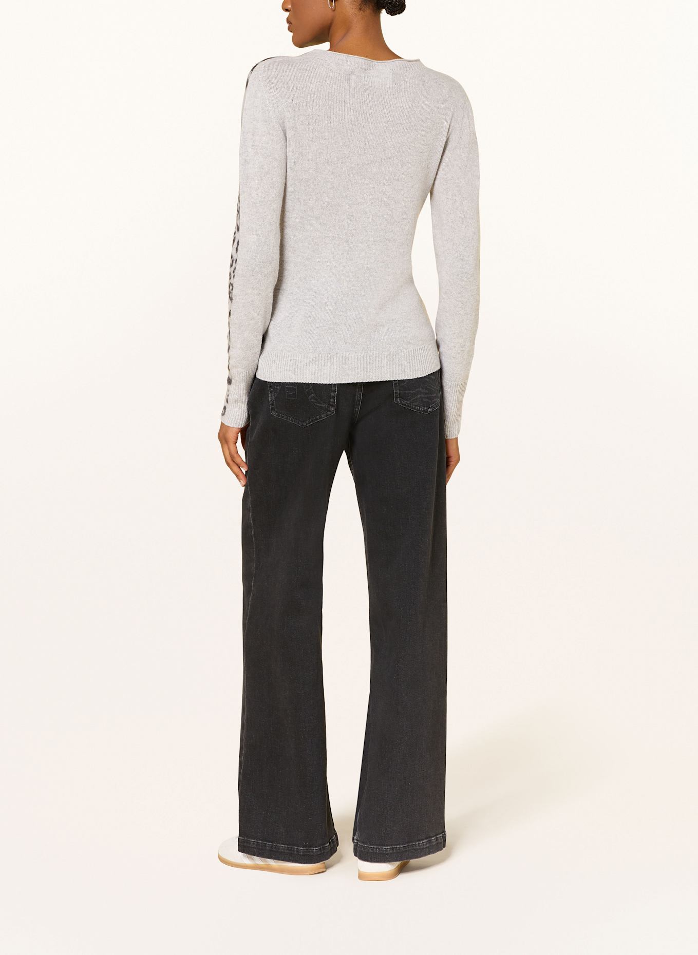 MARC CAIN Sweter: SZARONIEBIESKI / CZARNY