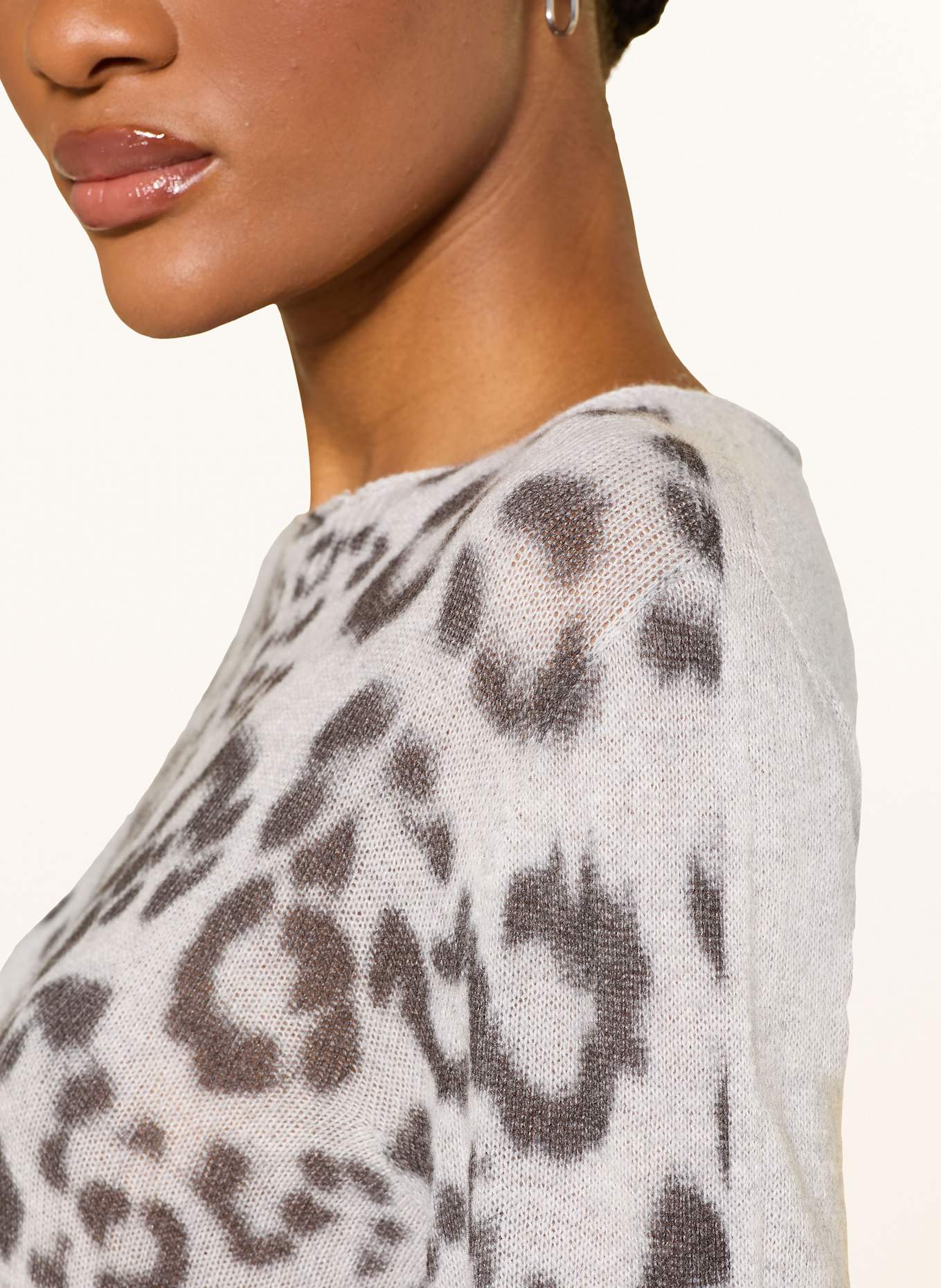 MARC CAIN Sweter: SZARONIEBIESKI / CZARNY