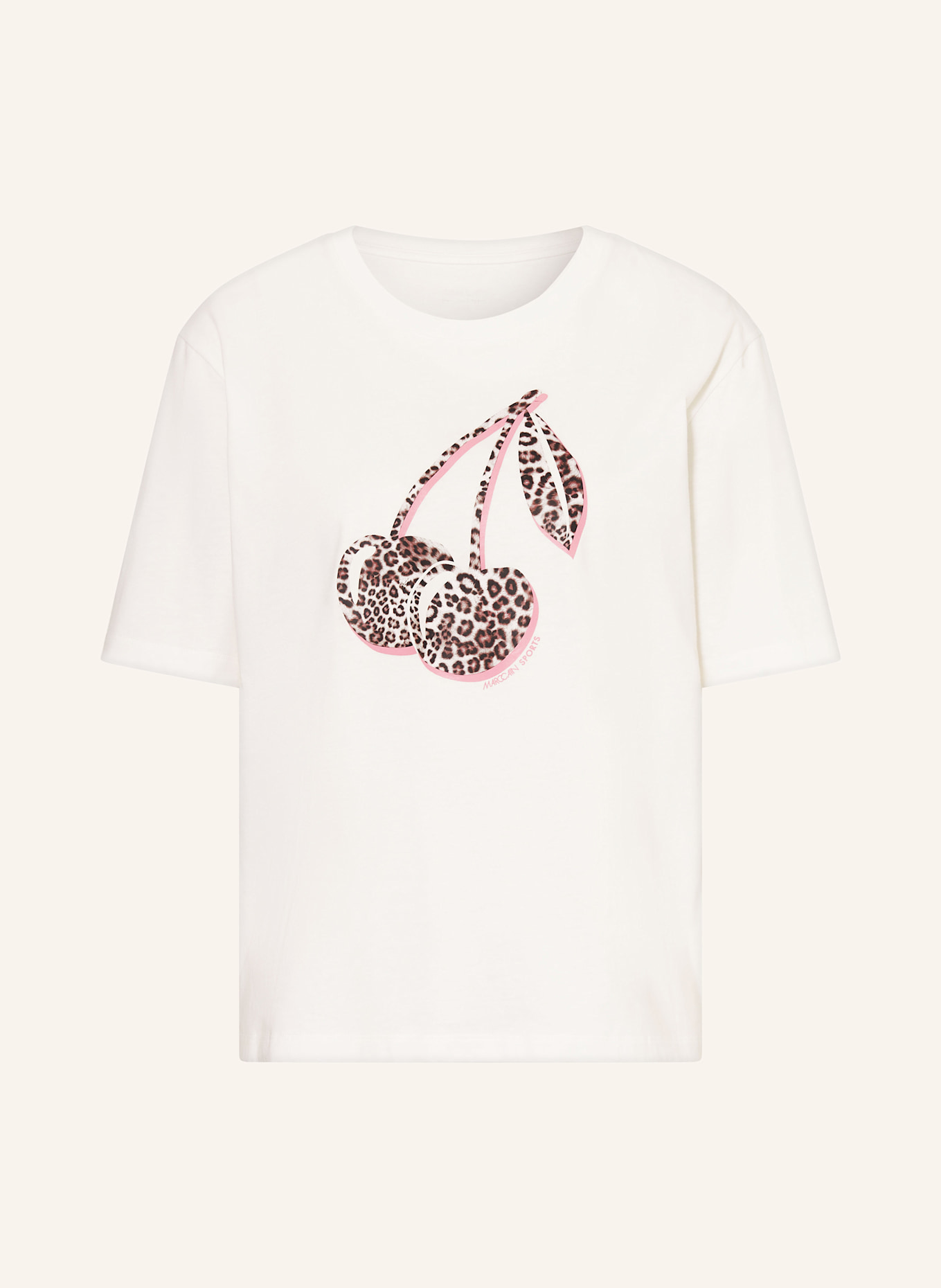 MARC CAIN T-shirt: BLANC / NOIR / FUCHSIA