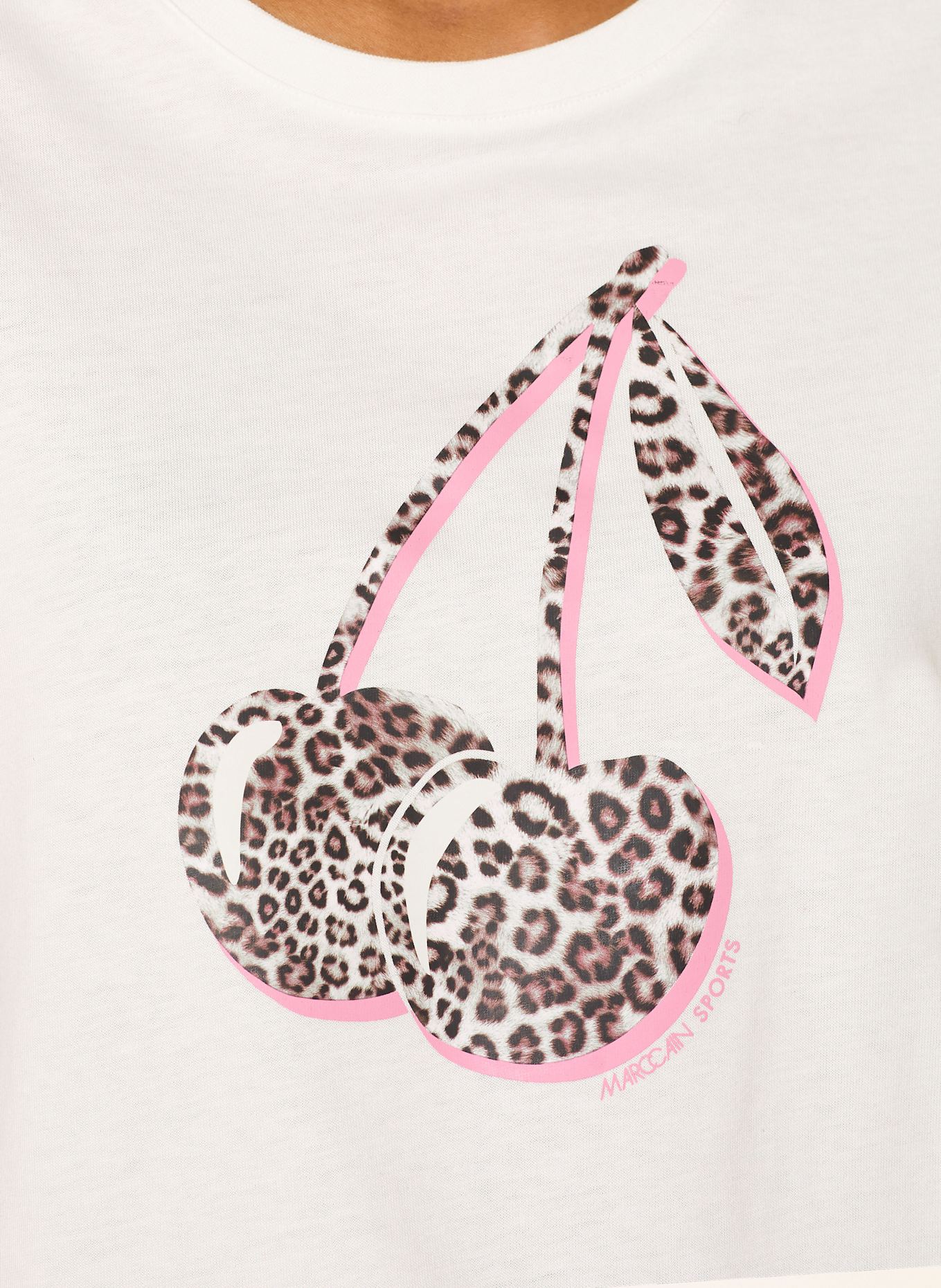 MARC CAIN T-shirt: BLANC / NOIR / FUCHSIA