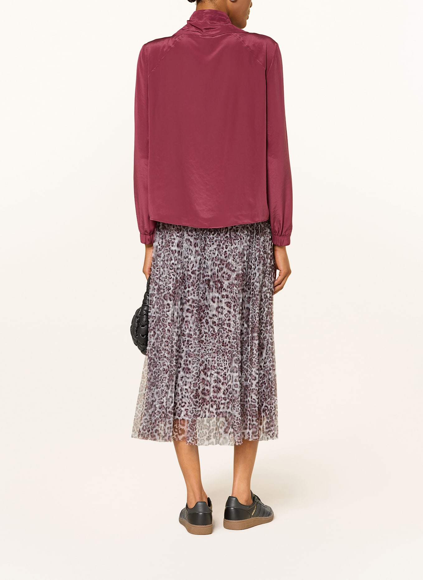 MARC CAIN Bluzka z satyny: CIEMNOCZERWONY