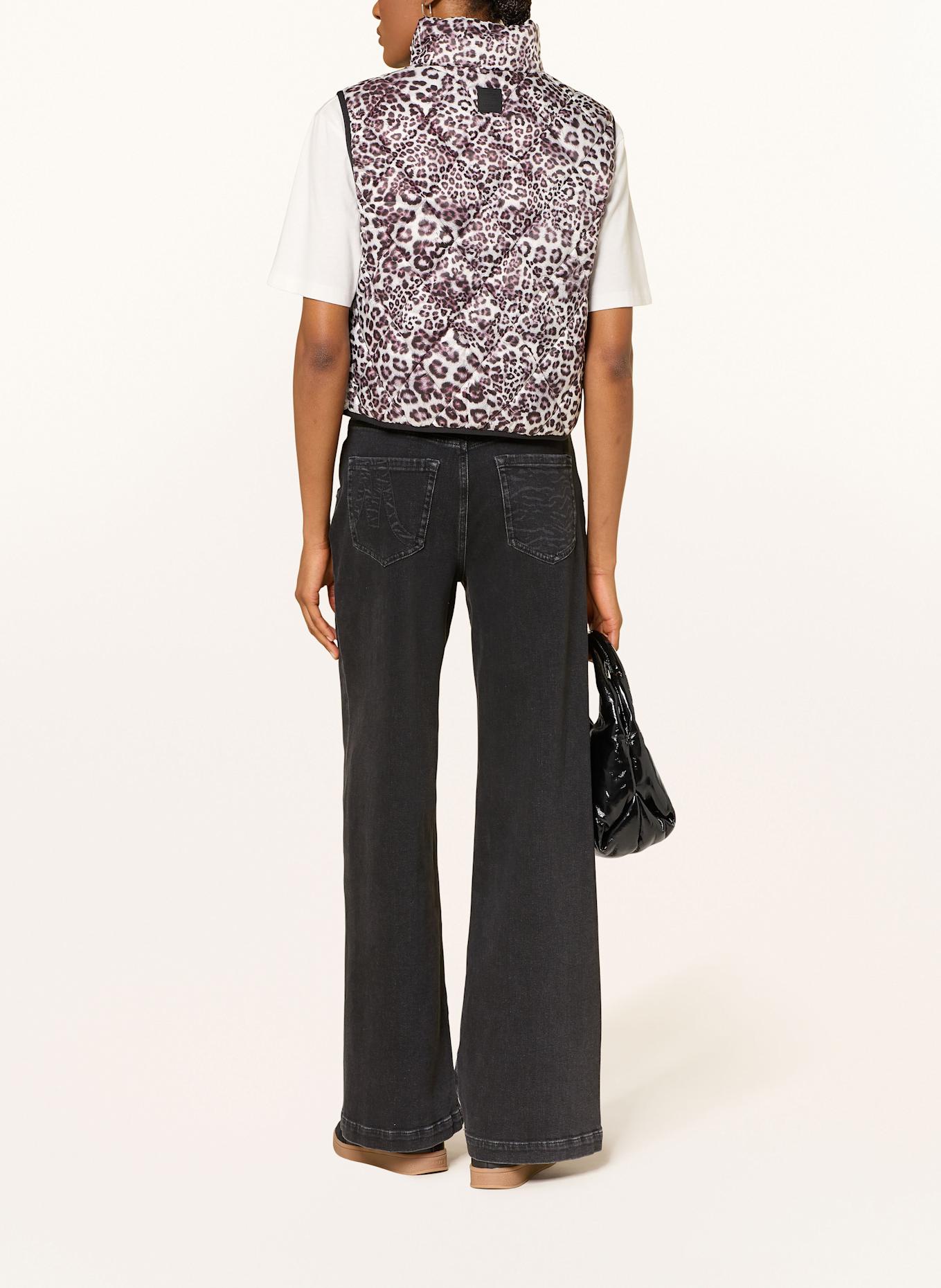 MARC CAIN Kamizelka pikowana dwustronna: FUKSJA / BIAŁY / CZARNY