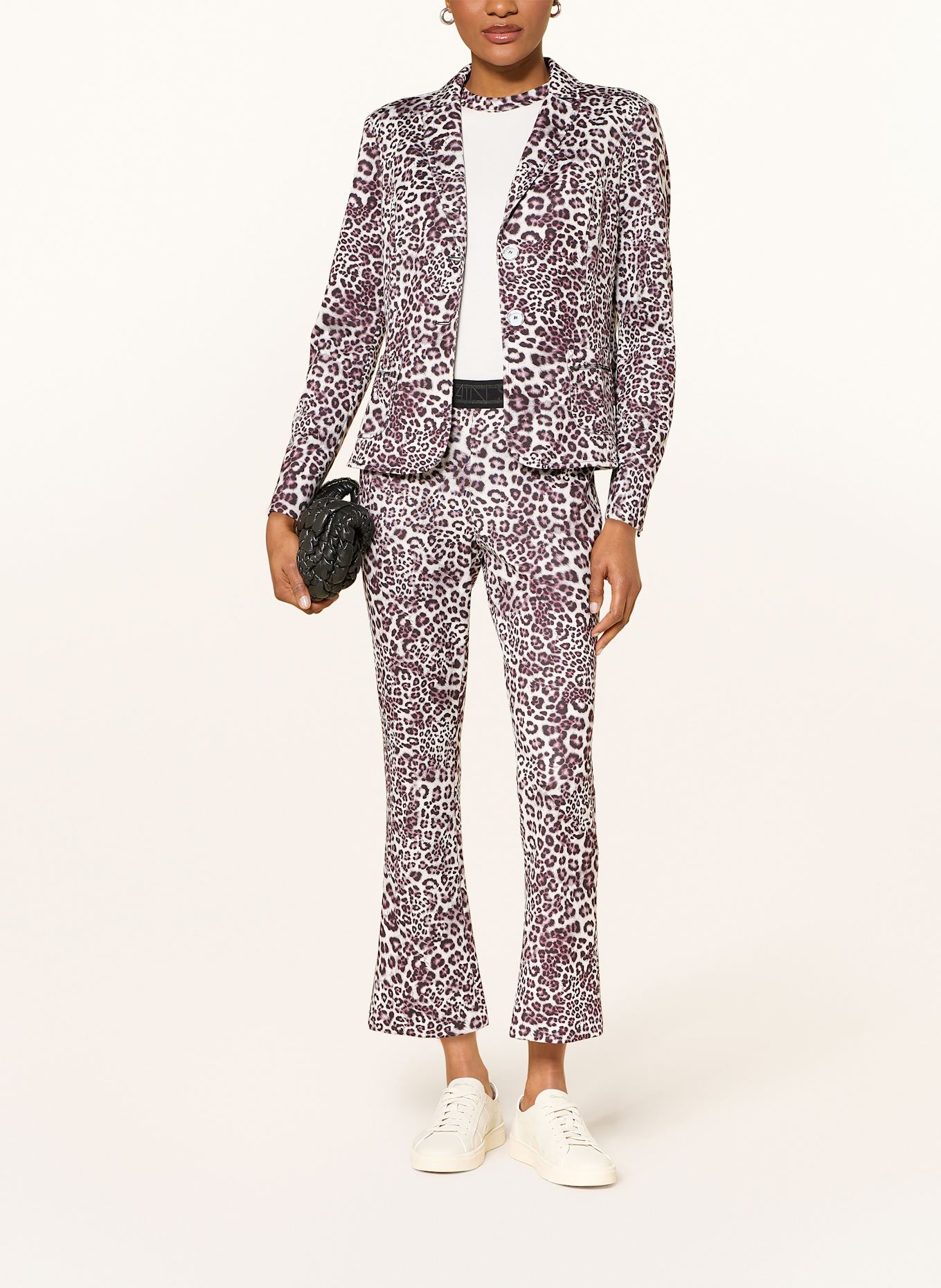 MARC CAIN Spodnie 7/8 FREDERICA: BIAŁY / CZARNY / JASNOFIOLETOWY