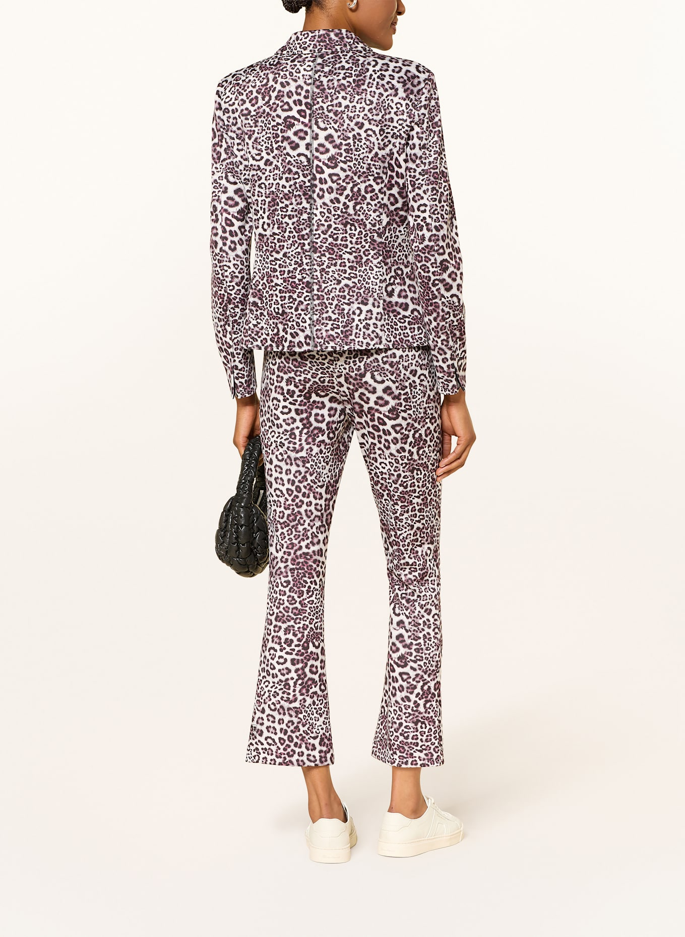 MARC CAIN Spodnie 7/8 FREDERICA: BIAŁY / CZARNY / JASNOFIOLETOWY