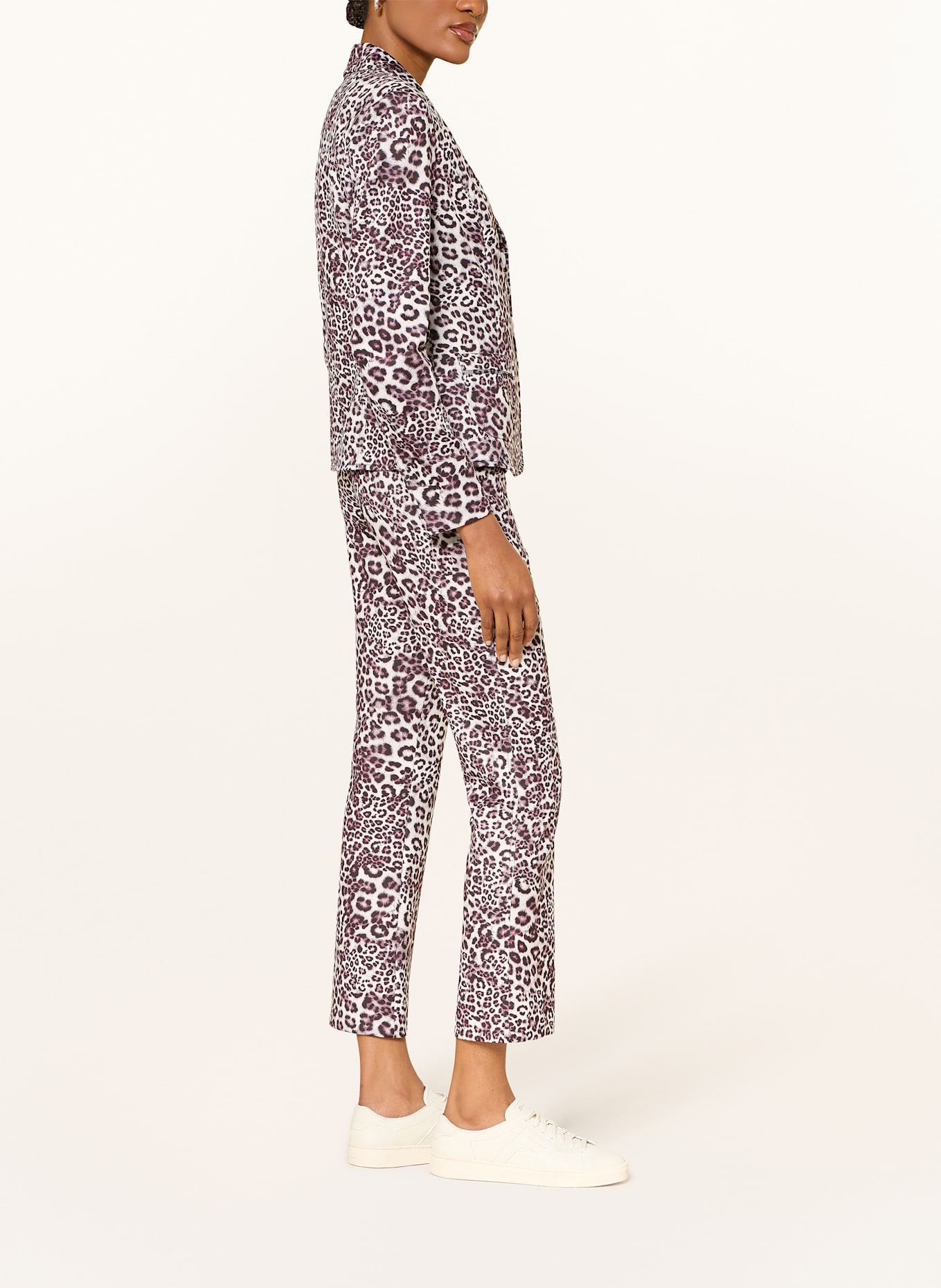 MARC CAIN Spodnie 7/8 FREDERICA: BIAŁY / CZARNY / JASNOFIOLETOWY