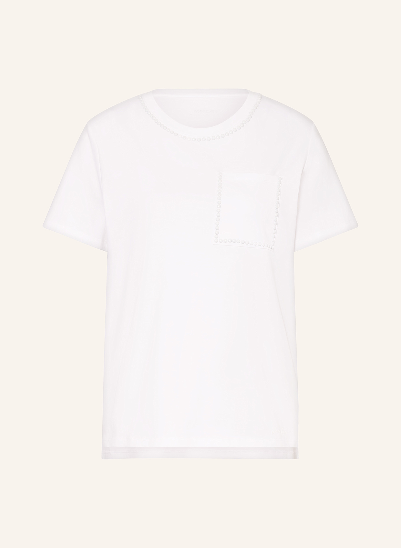 MARC CAIN T-Shirt mit Nieten: WEISS