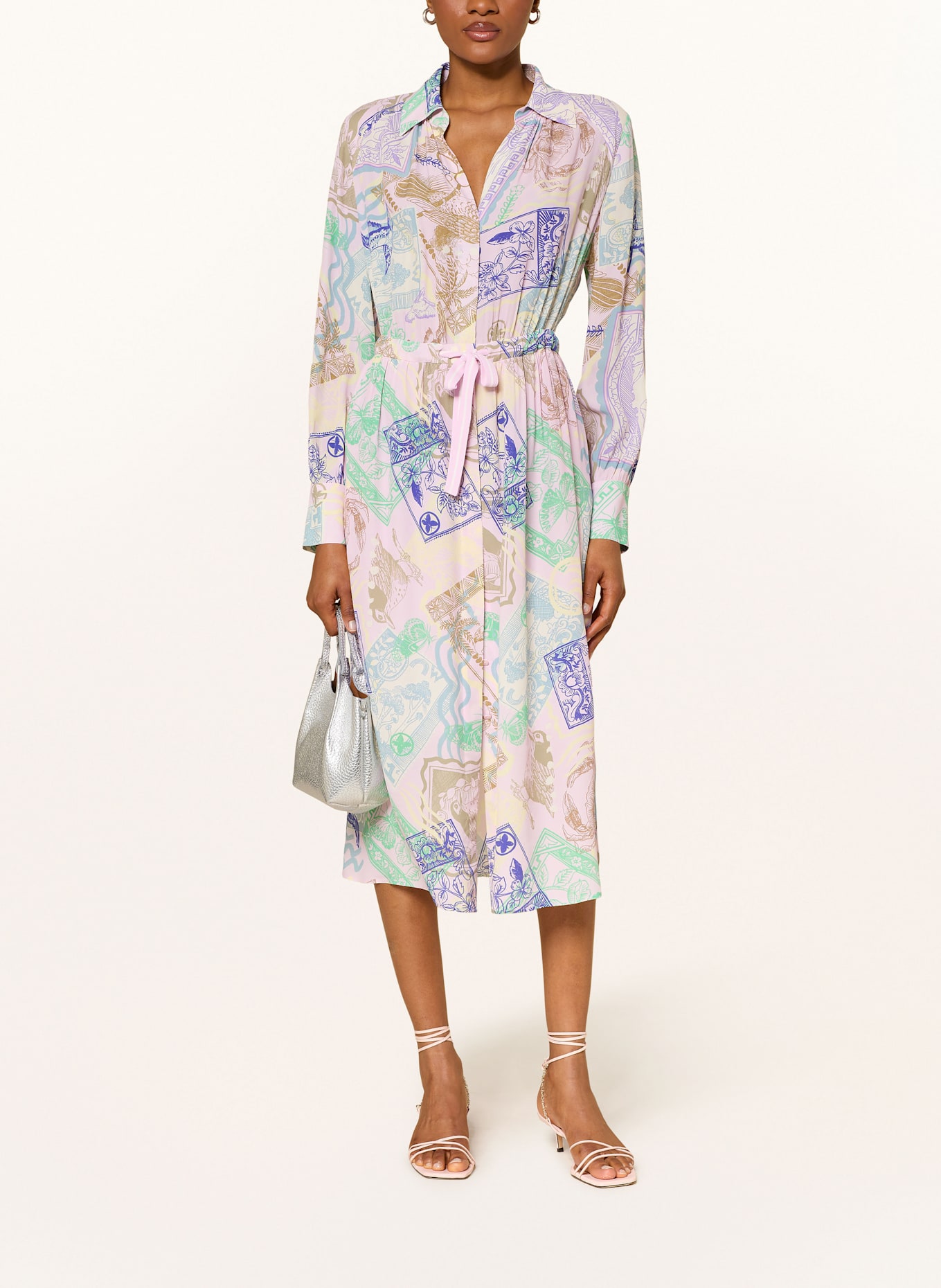 MARC CAIN Hemdblusenkleid mit Seide: 255 pink tulle