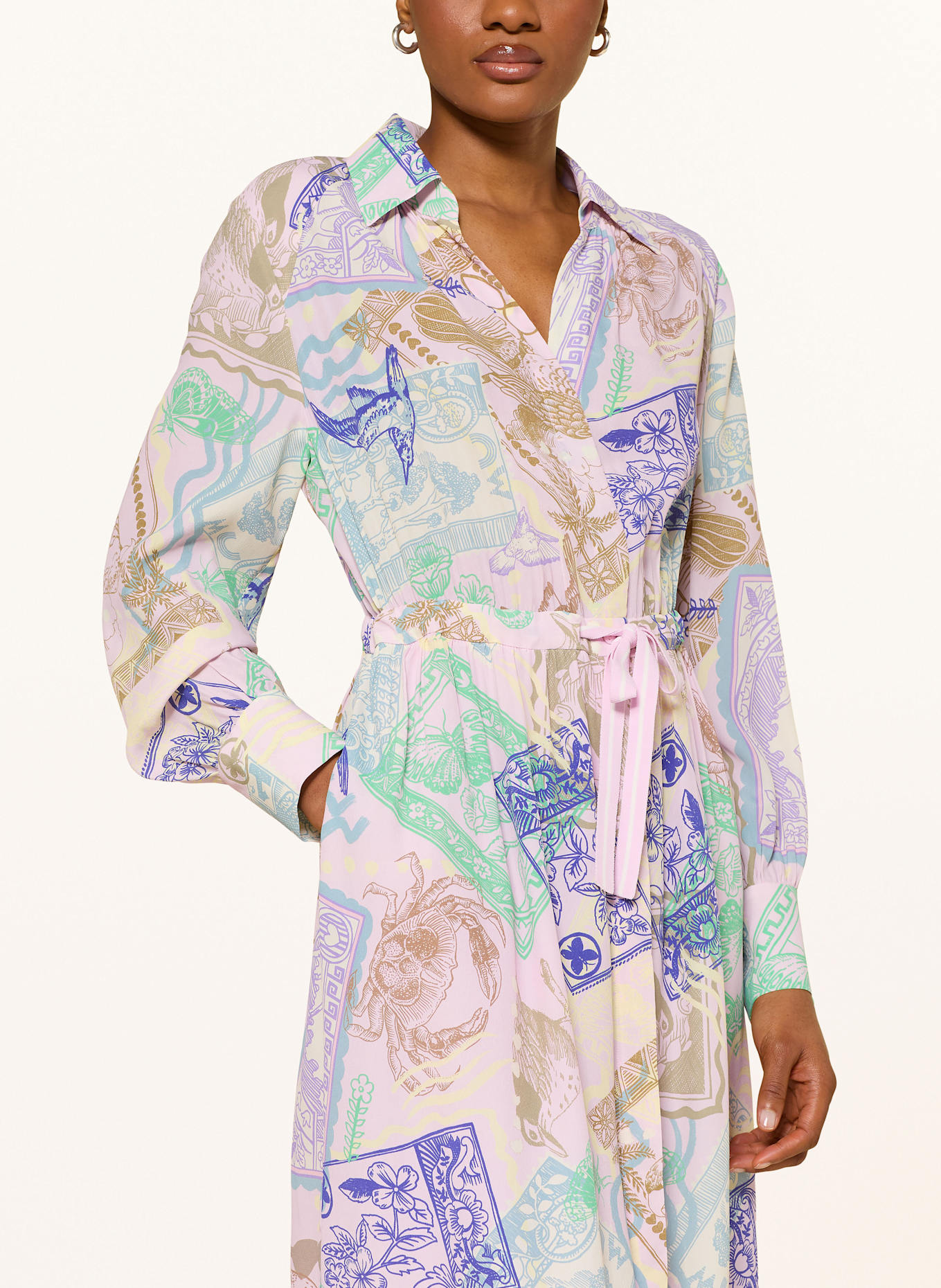 MARC CAIN Hemdblusenkleid mit Seide: 255 pink tulle