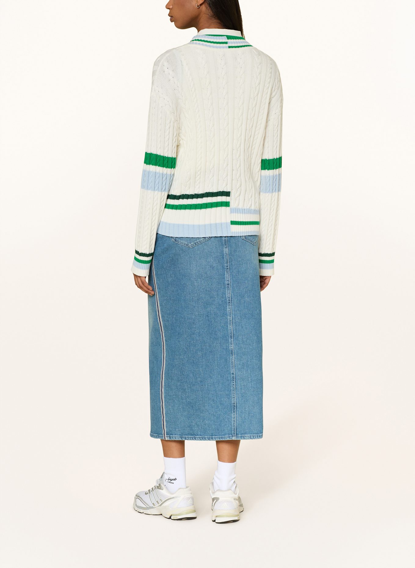 MARC CAIN Jeansrock mit Galonstreifen: 353 blue denim