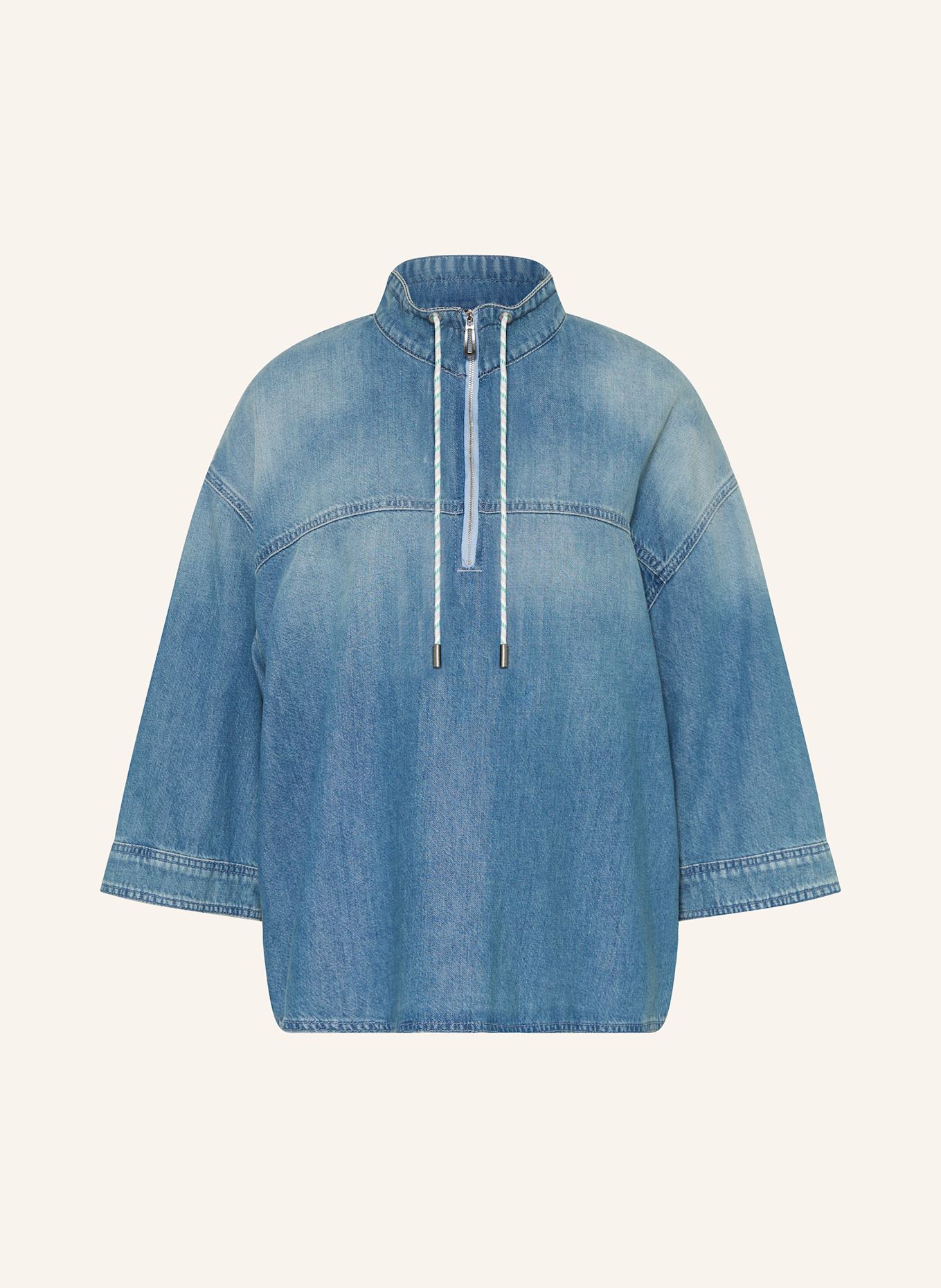 MARC CAIN Denim blouse with 3/4 sleeves: 353 blue denim
