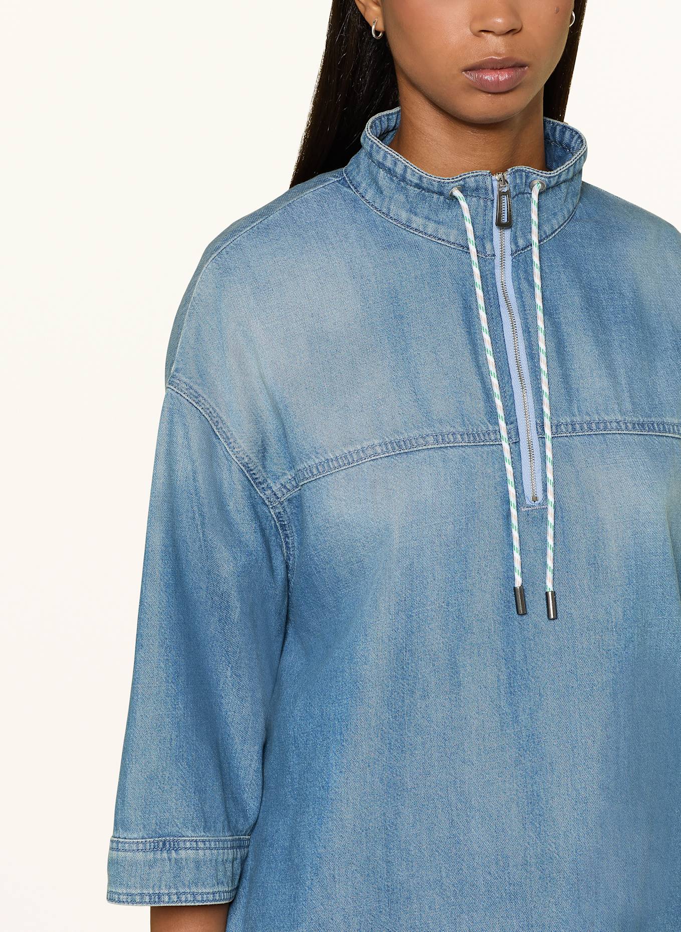 MARC CAIN Denim blouse with 3/4 sleeves: 353 blue denim