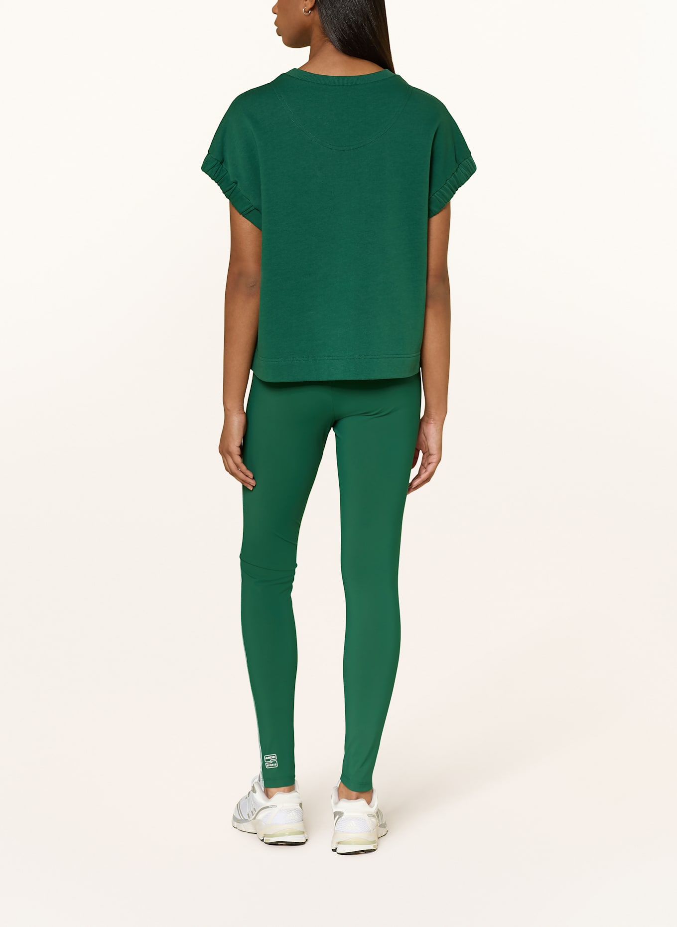 MARC CAIN Legíny s galonovými pruhy: 556 dark jade green