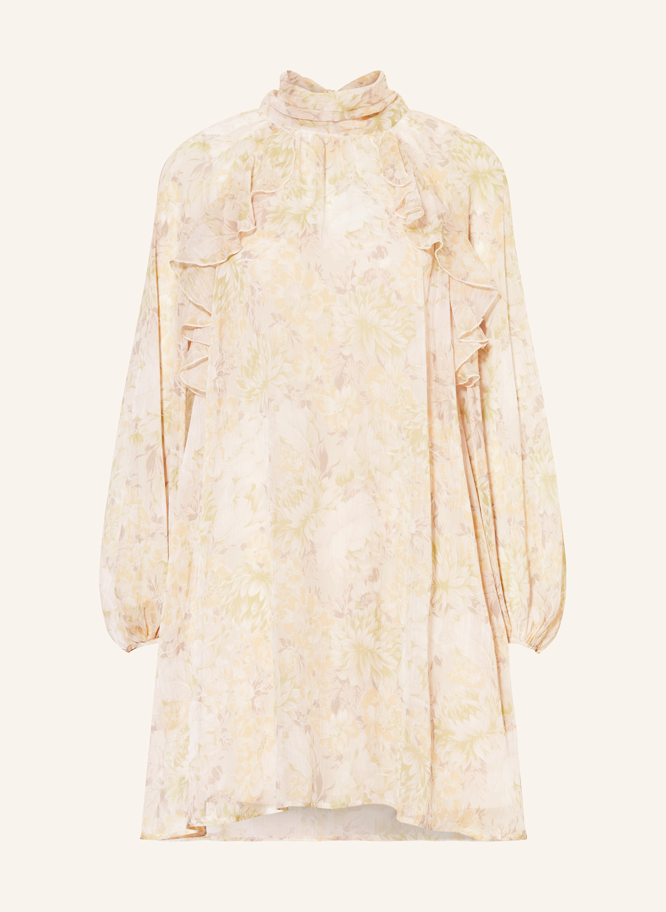 MRS & HUGS Sukienka z wolantami: ECRU / JASNOZIELONY / JASNOPOMARAŃCZOWY