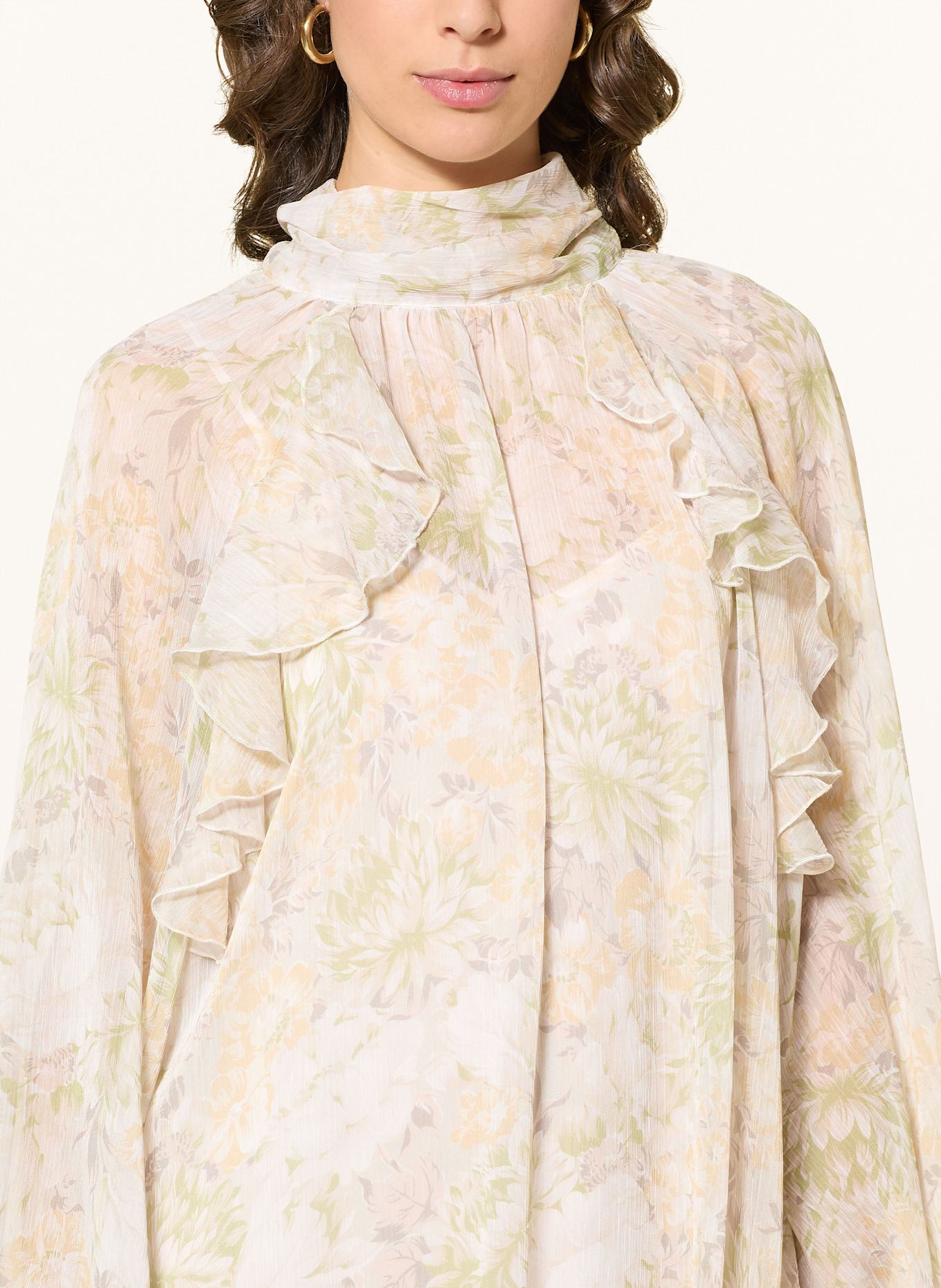 MRS & HUGS Sukienka z wolantami: ECRU / JASNOZIELONY / JASNOPOMARAŃCZOWY