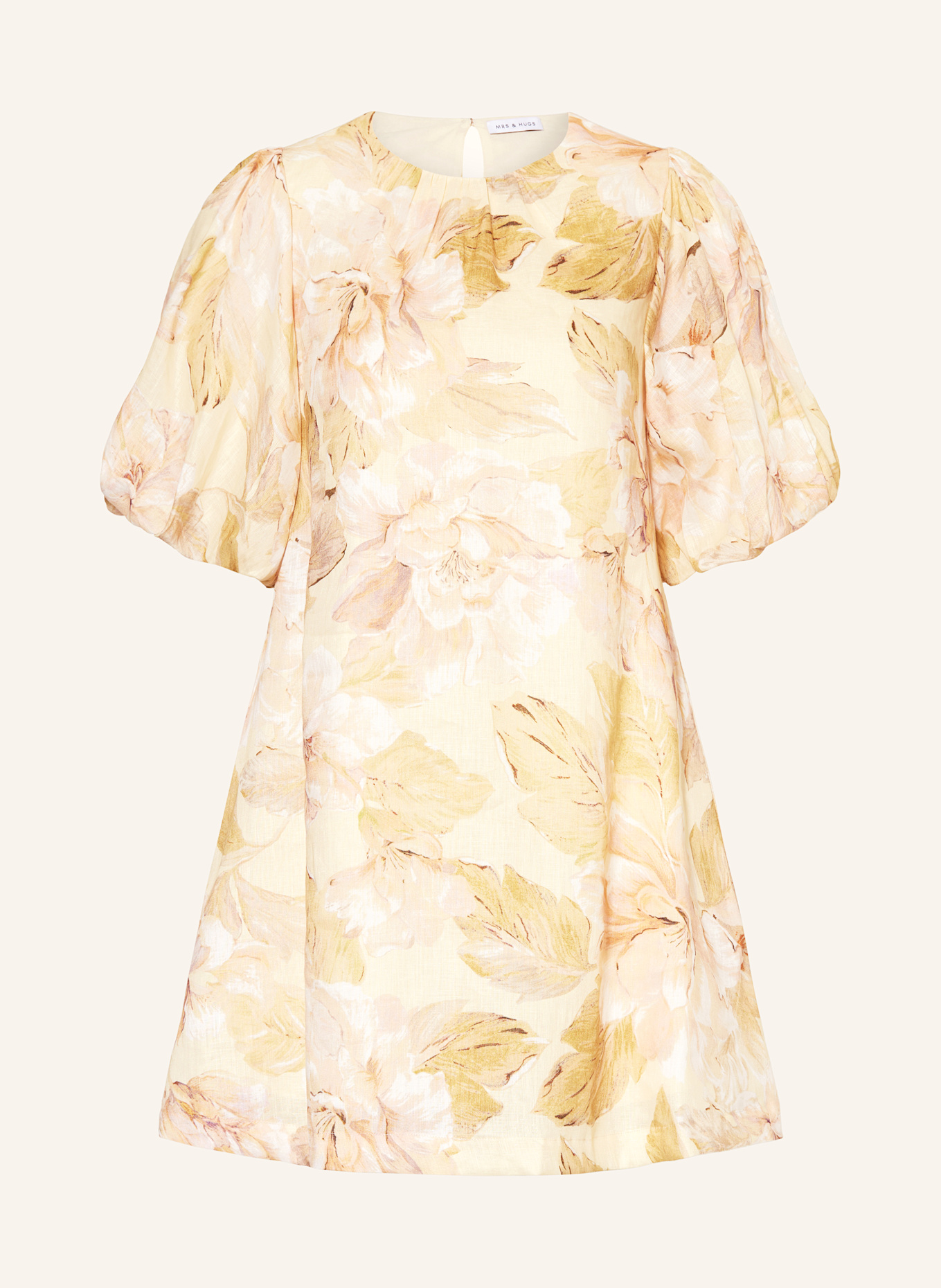 MRS & HUGS Sukienka z lnu: ECRU / BEŻOWY / CIELISTY