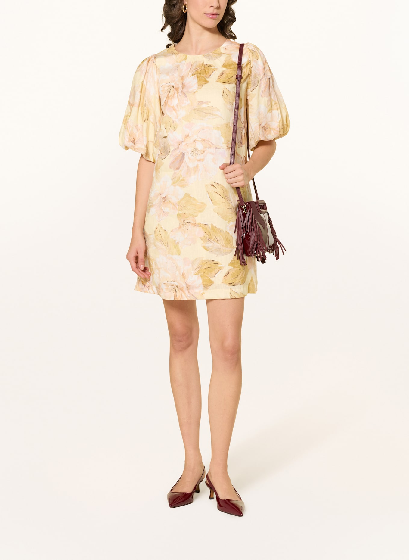 MRS & HUGS Sukienka z lnu: ECRU / BEŻOWY / CIELISTY