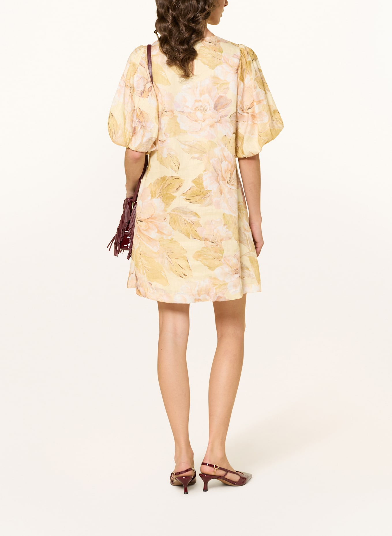 MRS & HUGS Sukienka z lnu: ECRU / BEŻOWY / CIELISTY