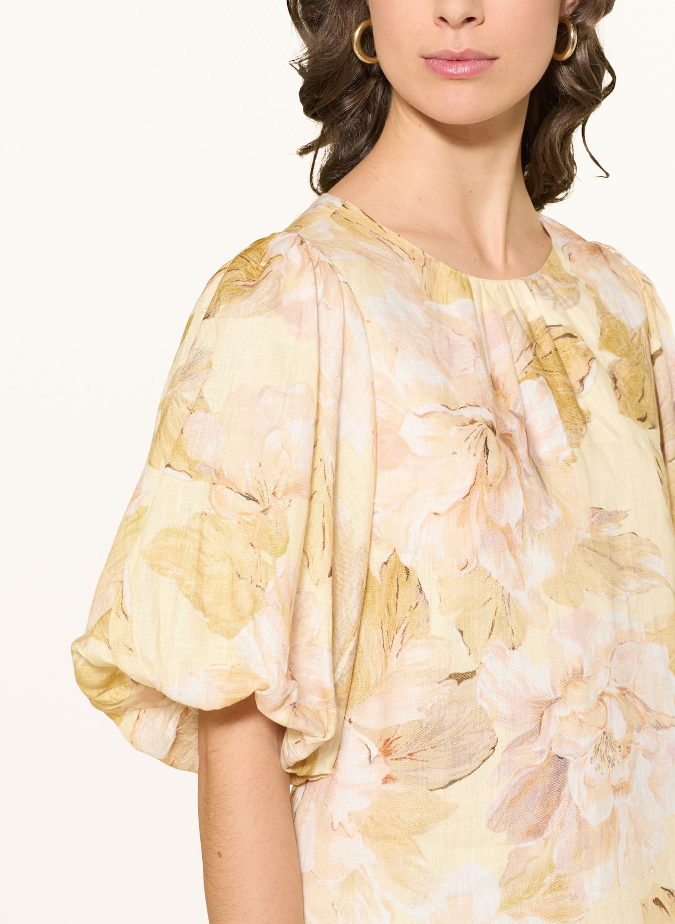 MRS & HUGS Sukienka z lnu: ECRU / BEŻOWY / CIELISTY