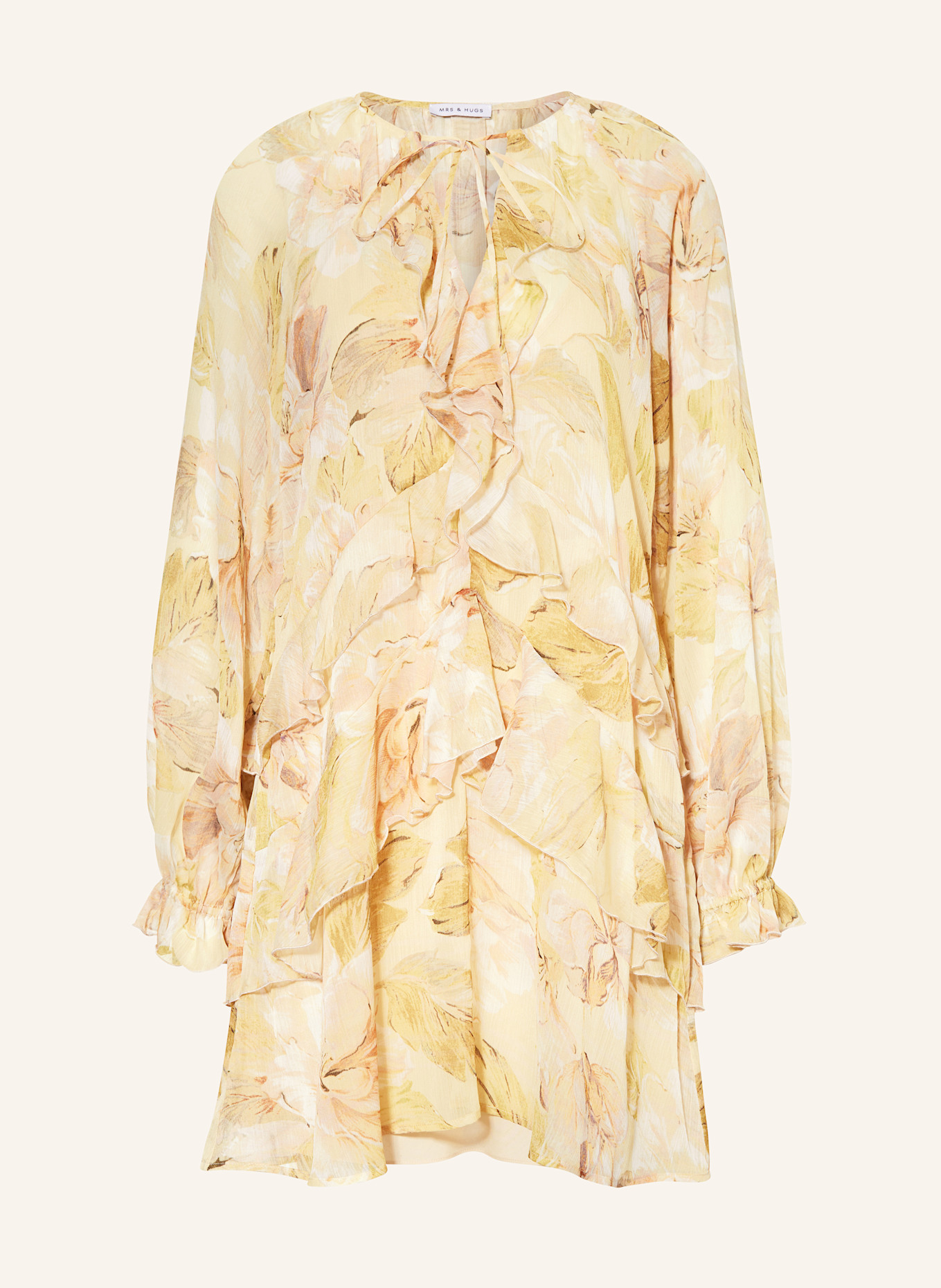 MRS & HUGS Sukienka z wolantami: ŻÓŁTY / ZIELONY