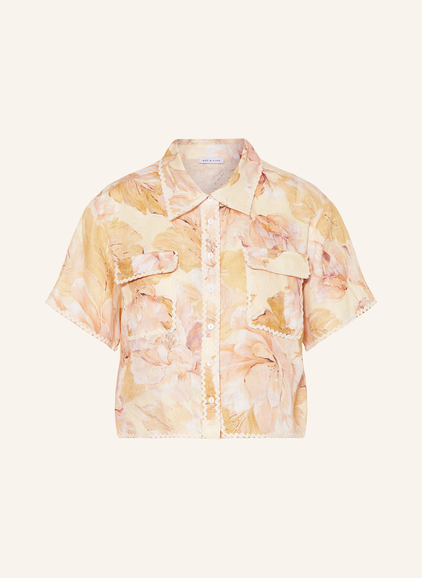 MRS & HUGS Linen blouse: ECRU / BEIGE / NUDE