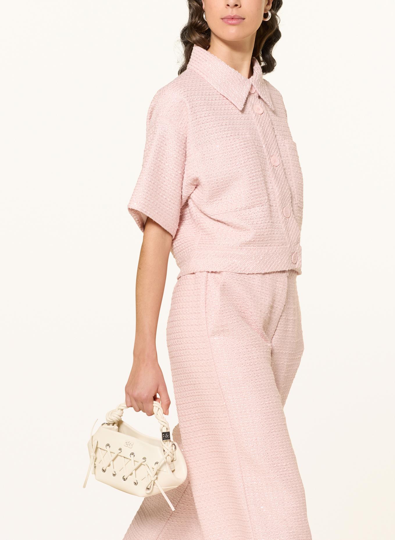 MRS & HUGS Tweed jacket with sequins and glitter thread: ROSE