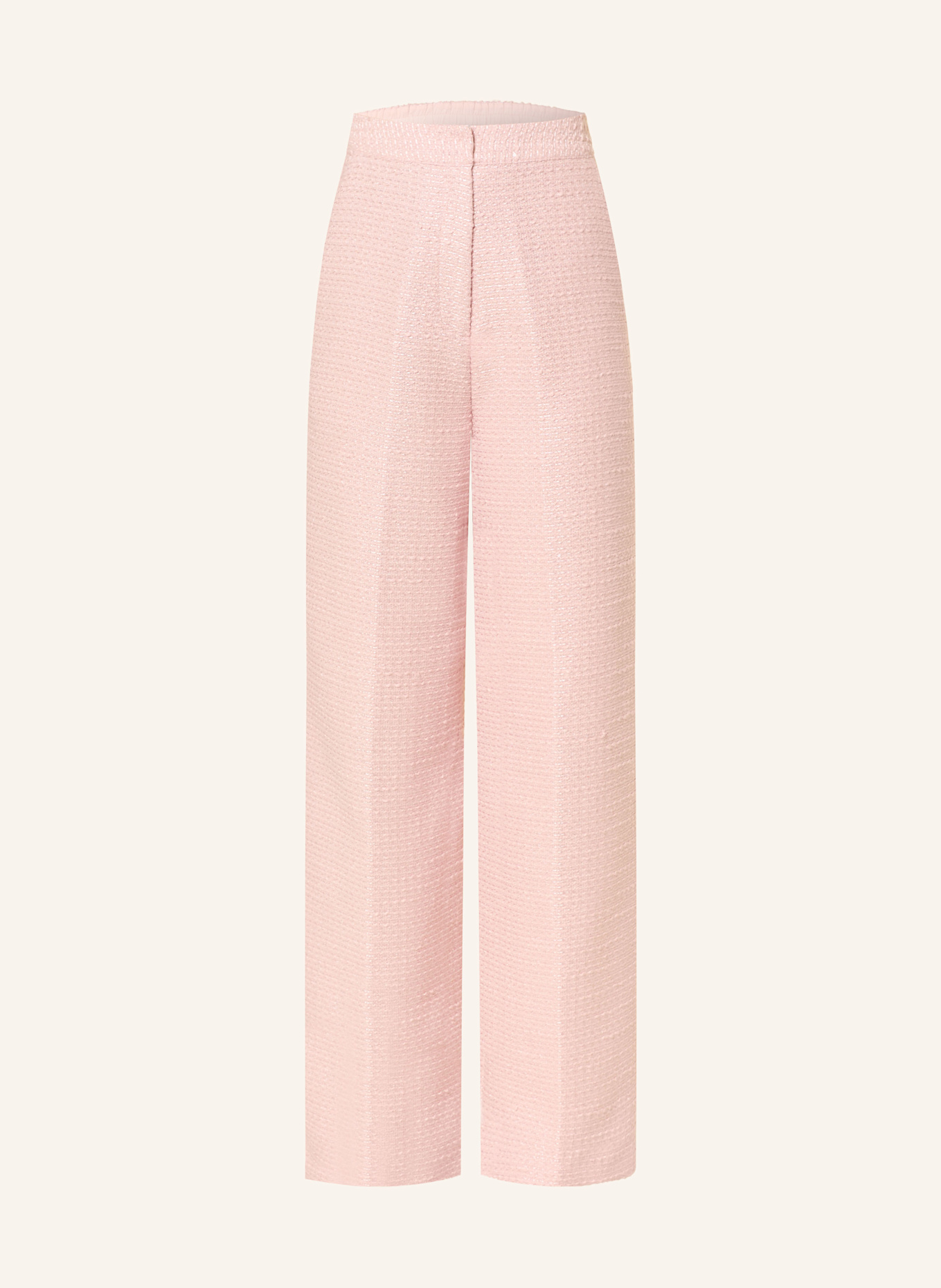 MRS & HUGS Marlenehose aus Tweed mit Glitzergarn: ROSÉ