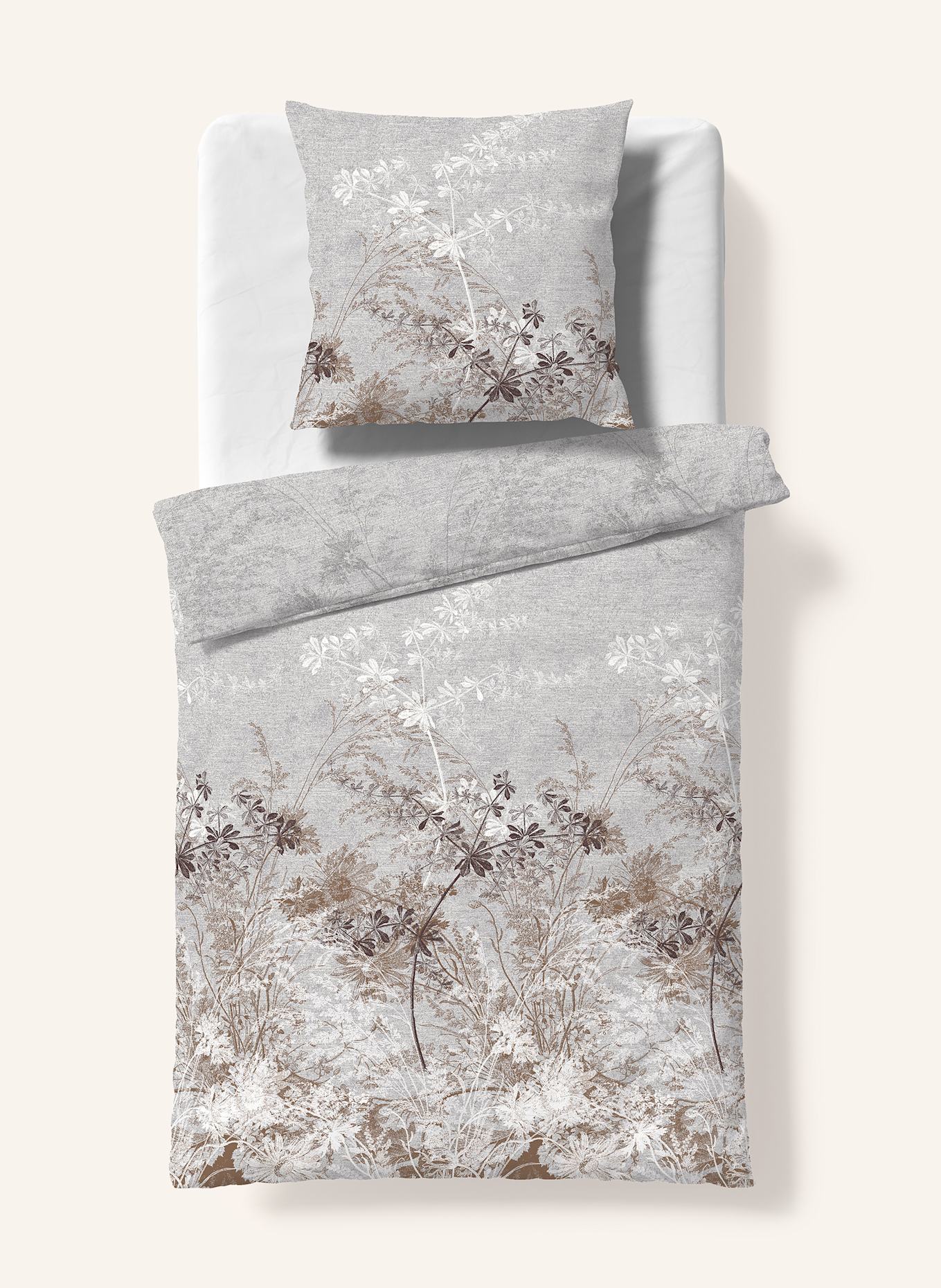 fleuresse Bettwäsche BED ART SMALL: GRAU / BRAUN