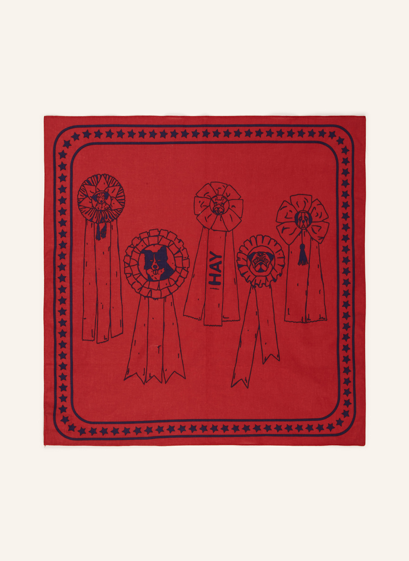 HAY Hundehalstuch: ROT / DUNKELBLAU