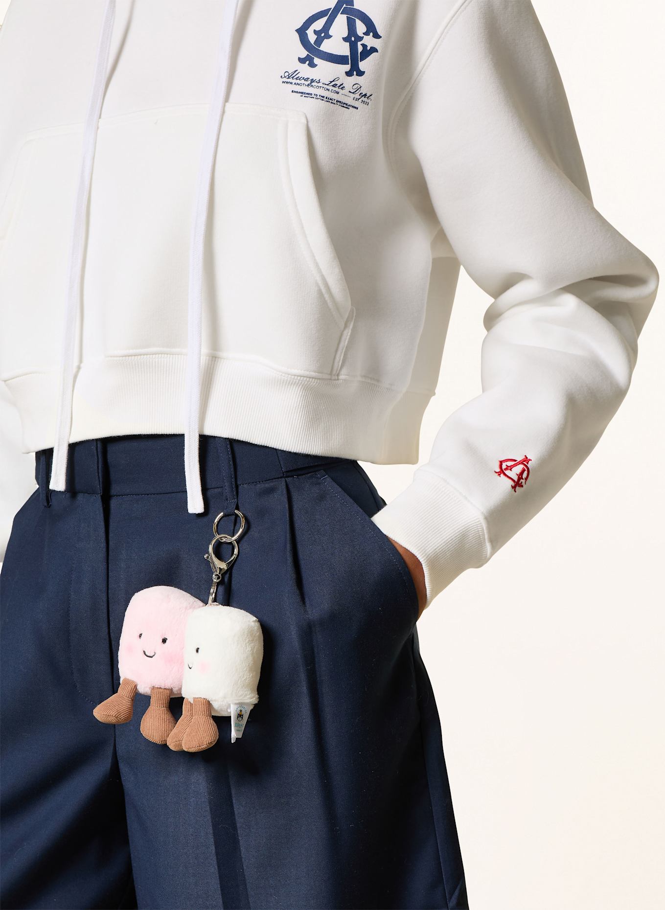 another COTTON LAB Cropped-Hoodie: WEISS