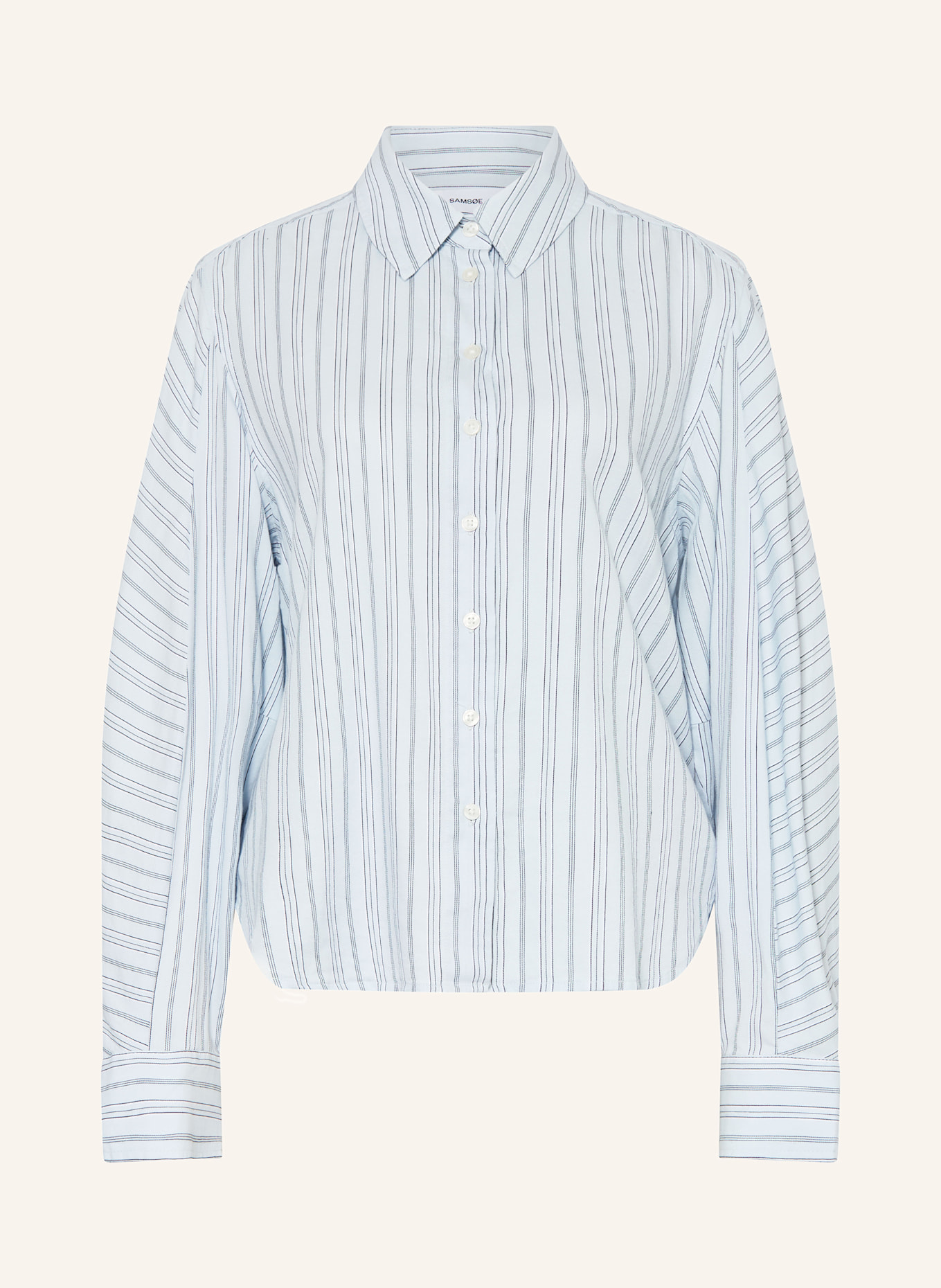 SAMSØE  SAMSØE Hemdbluse SANIA: HELLBLAU / DUNKELBLAU / WEISS