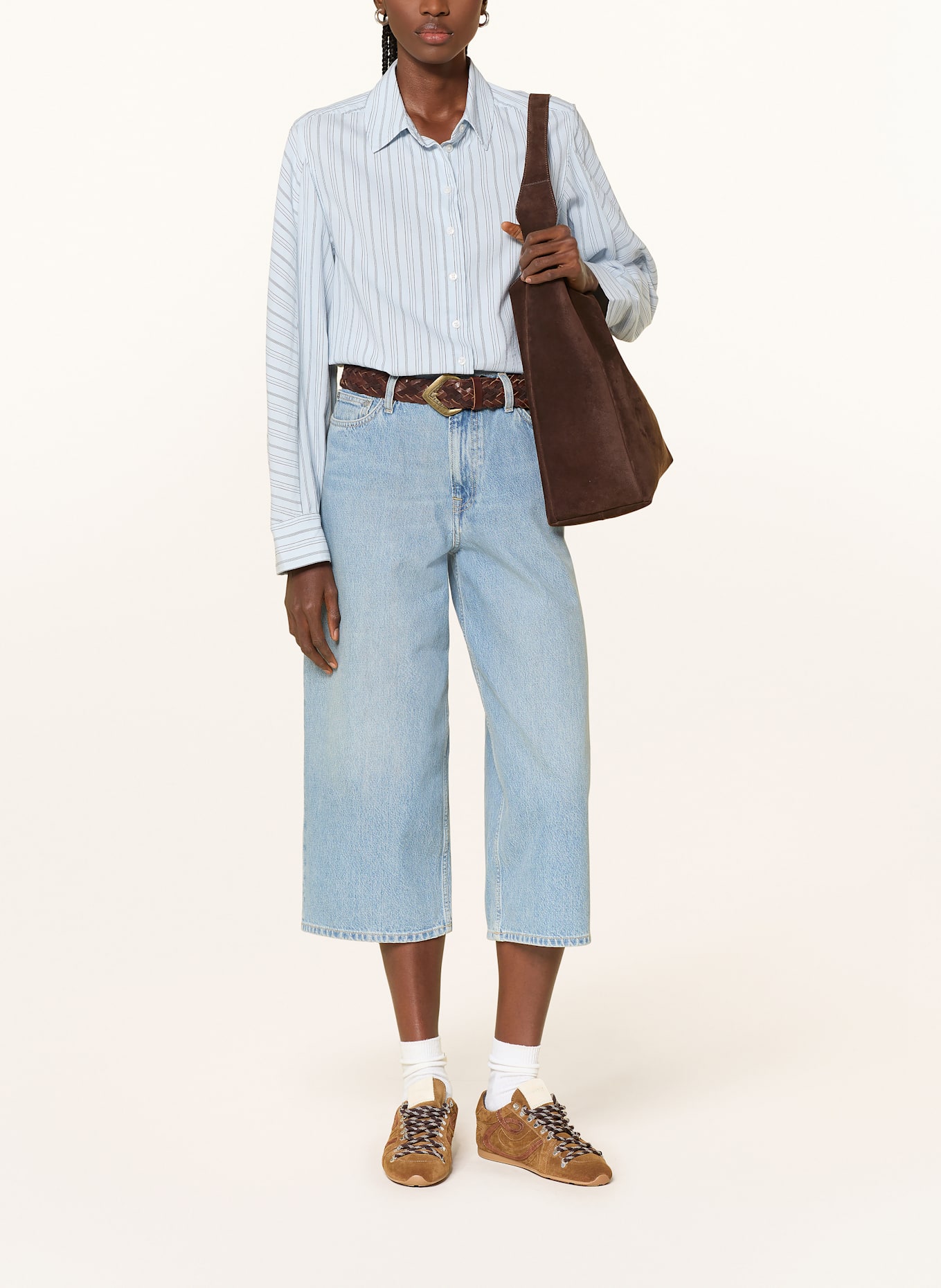 SAMSØE  SAMSØE Hemdbluse SANIA: HELLBLAU / DUNKELBLAU / WEISS