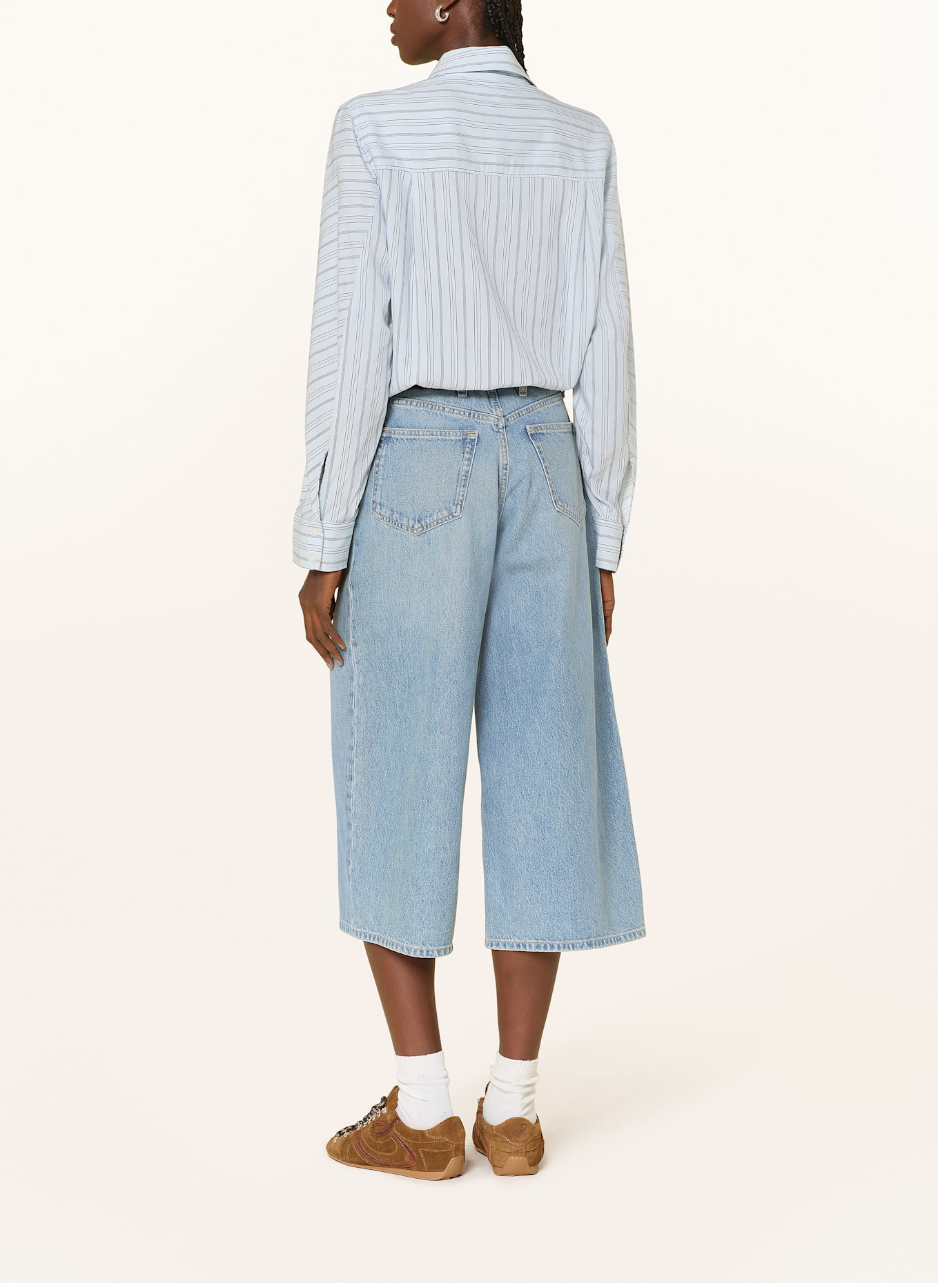 SAMSØE  SAMSØE Hemdbluse SANIA: HELLBLAU / DUNKELBLAU / WEISS